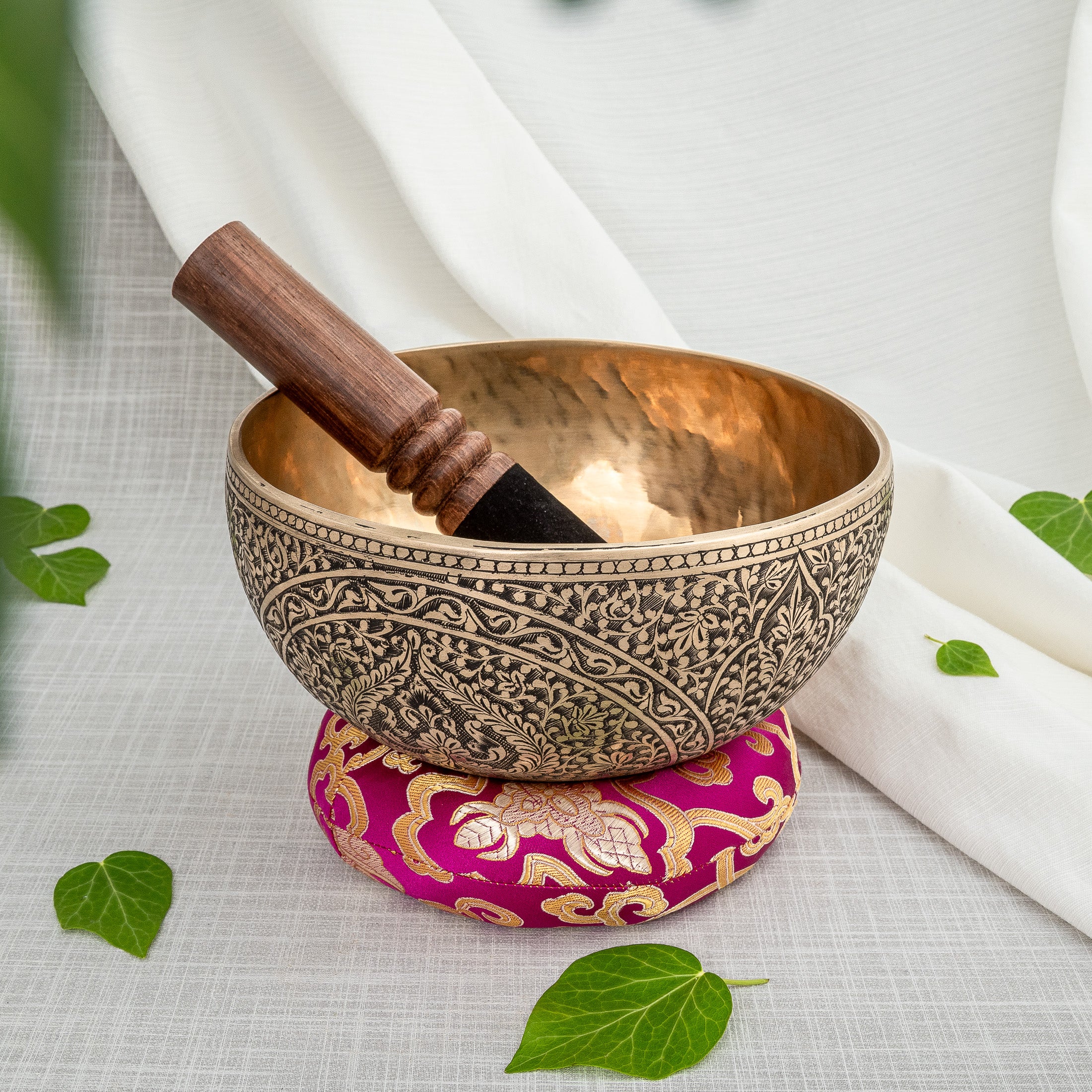 Side view of Engraved Design Singing Bowl