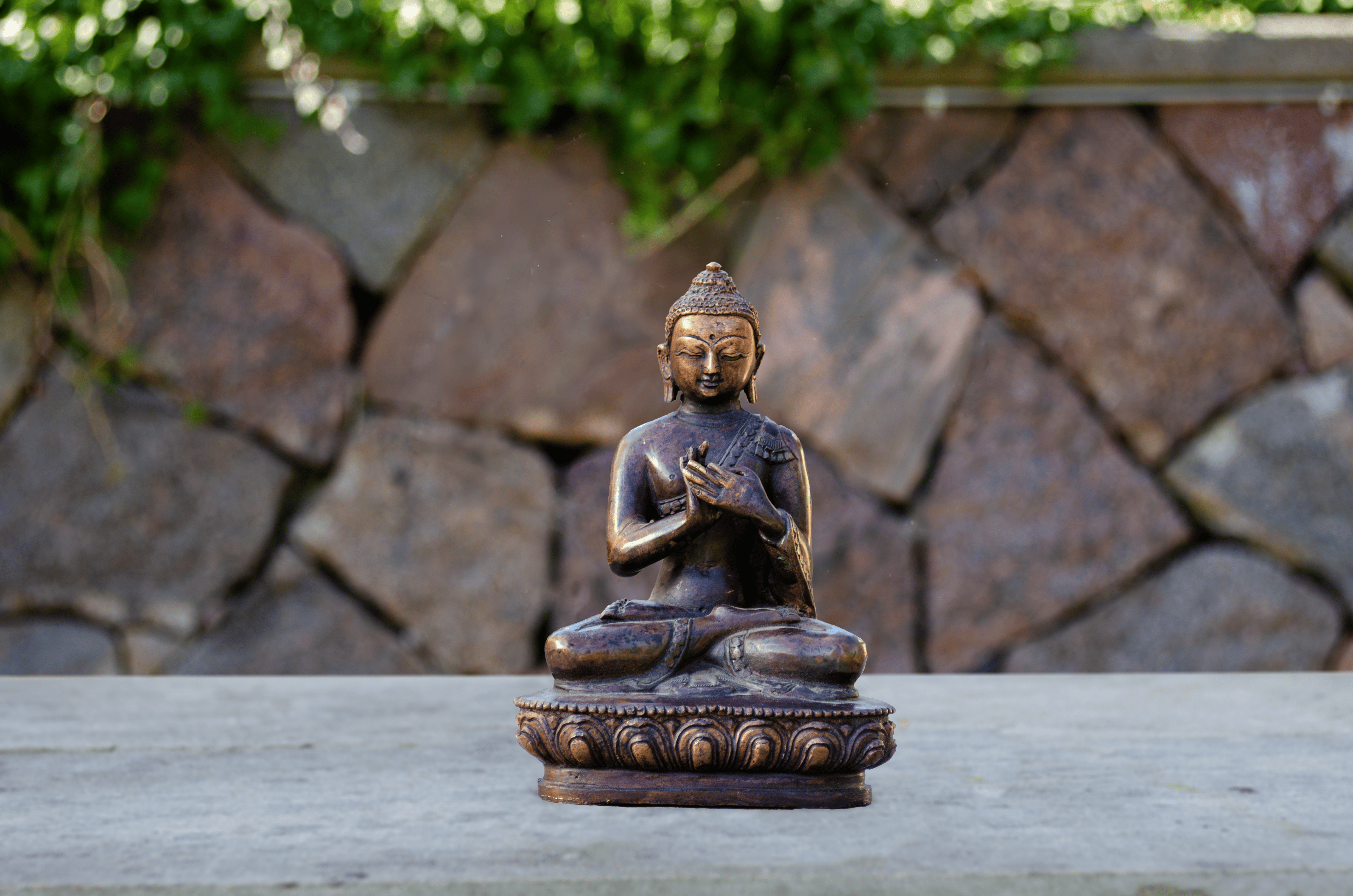 Dharmachakra Mudra Buddha Statue (13 - 14 cm) - Front
