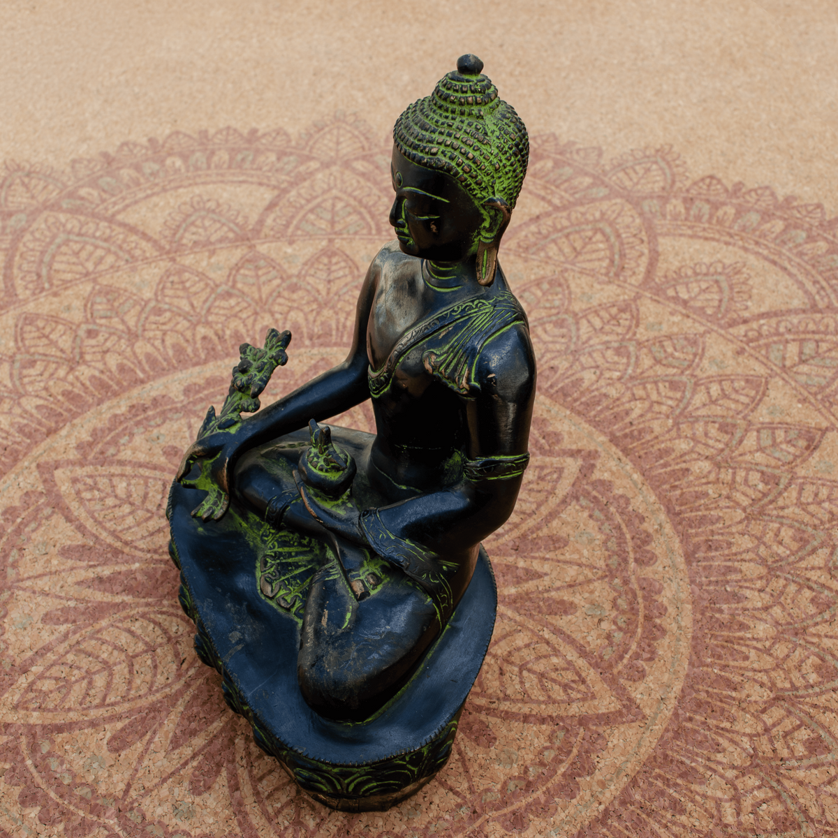 Grøn Overflade Buddha Figur - Detaljer