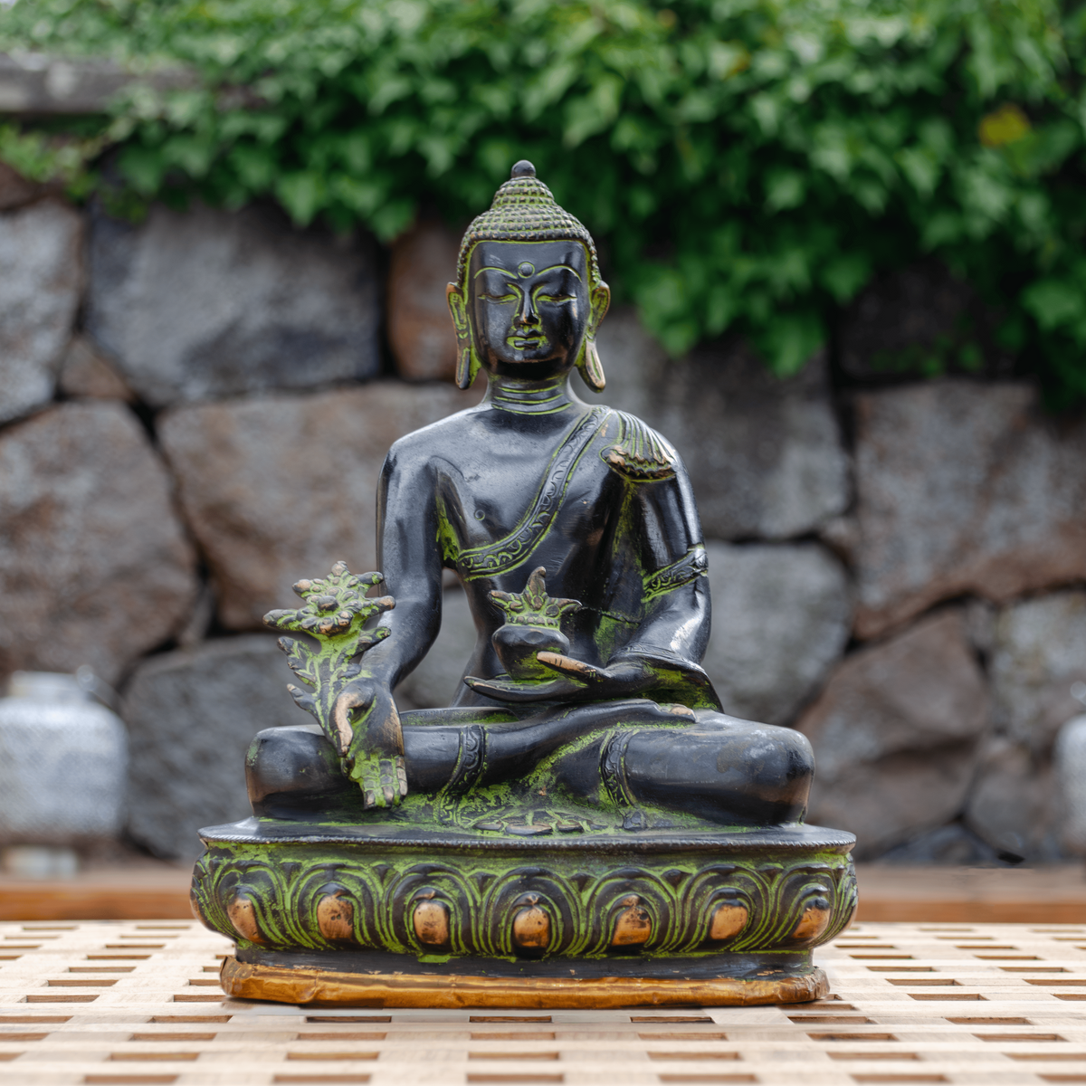 Grøn Overflade Buddha Figur - Forside