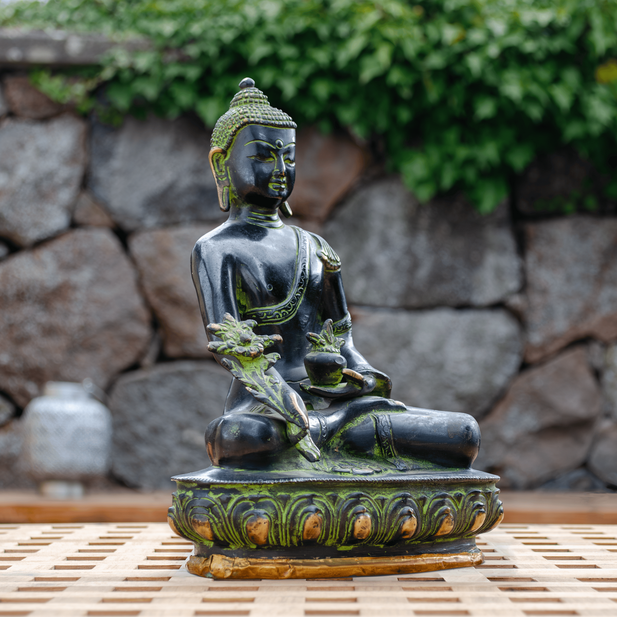 Grøn Overflade Buddha Figur - Siden
