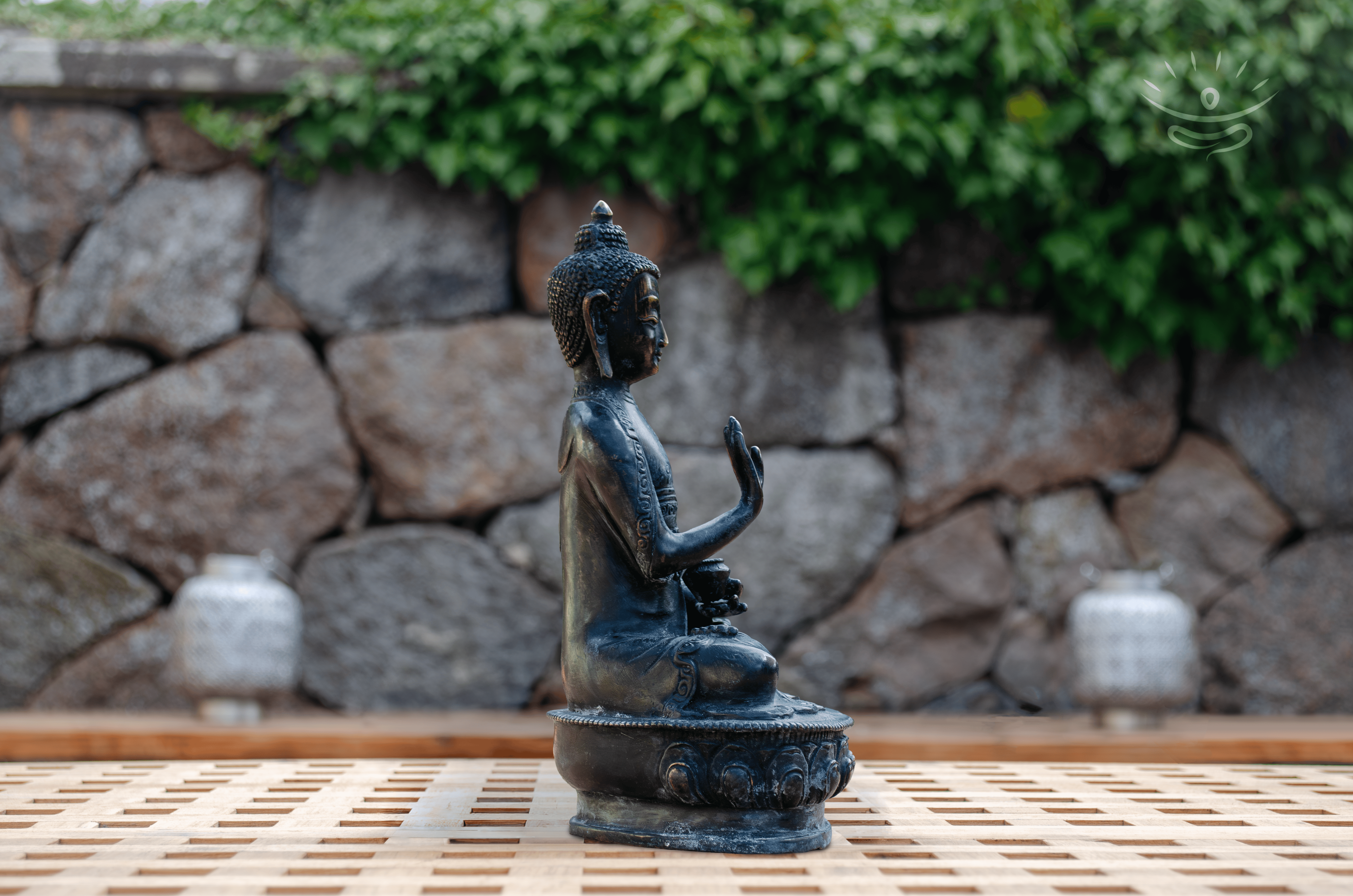 Abhaya Mudra Buddha FIgur - Siden