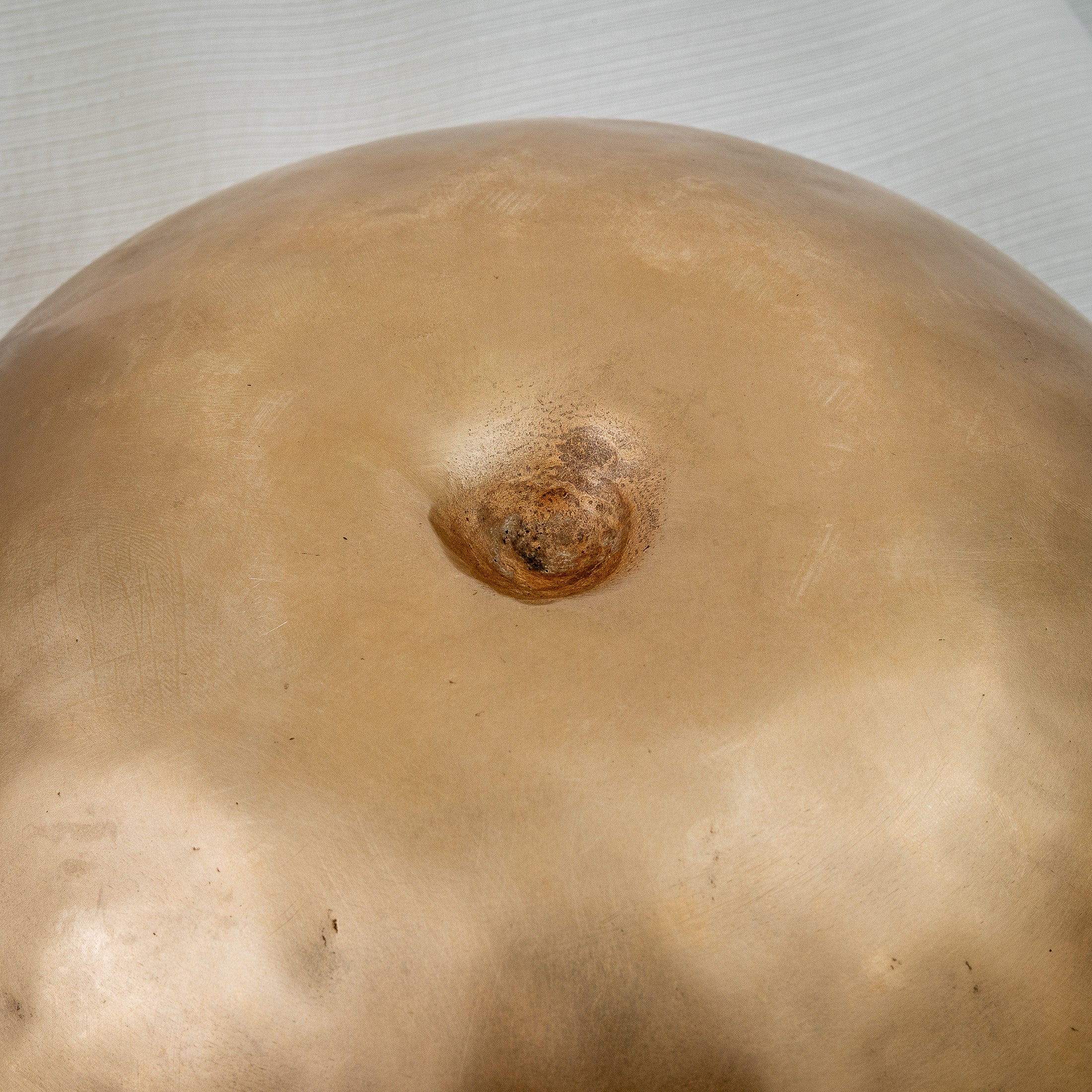 Close view of outer base of Lingam Singing Bowl