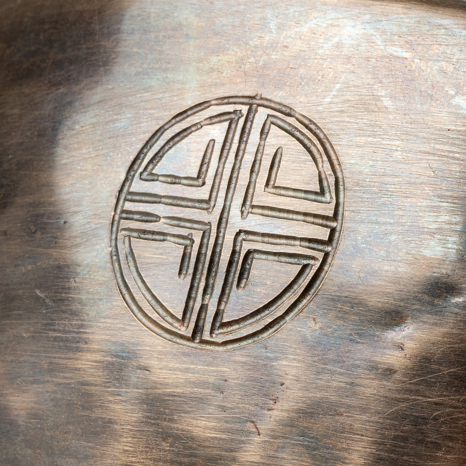 full moon symbol on lunar energy singing bowl