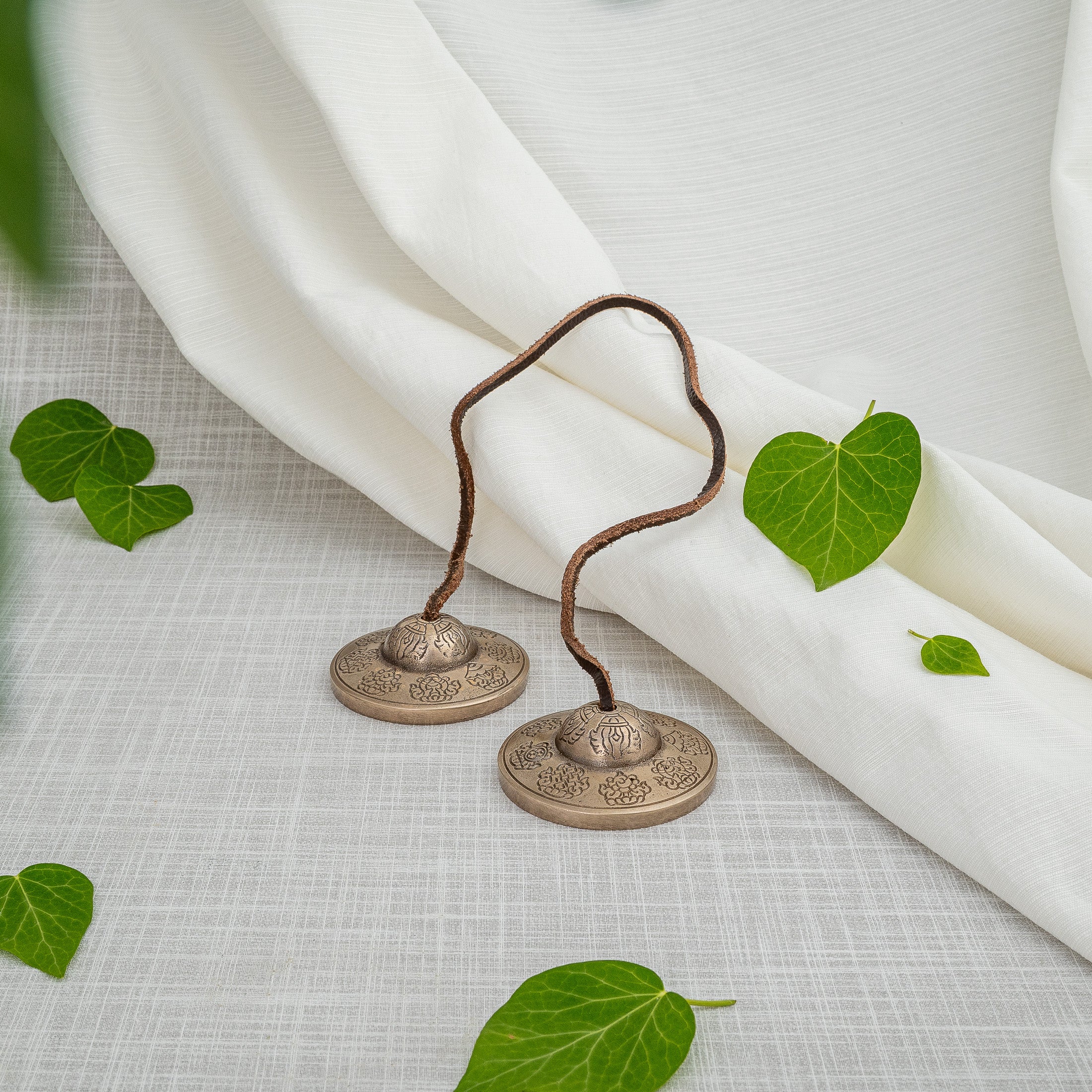 Distant view of Tibetan Tingsha Cymbals