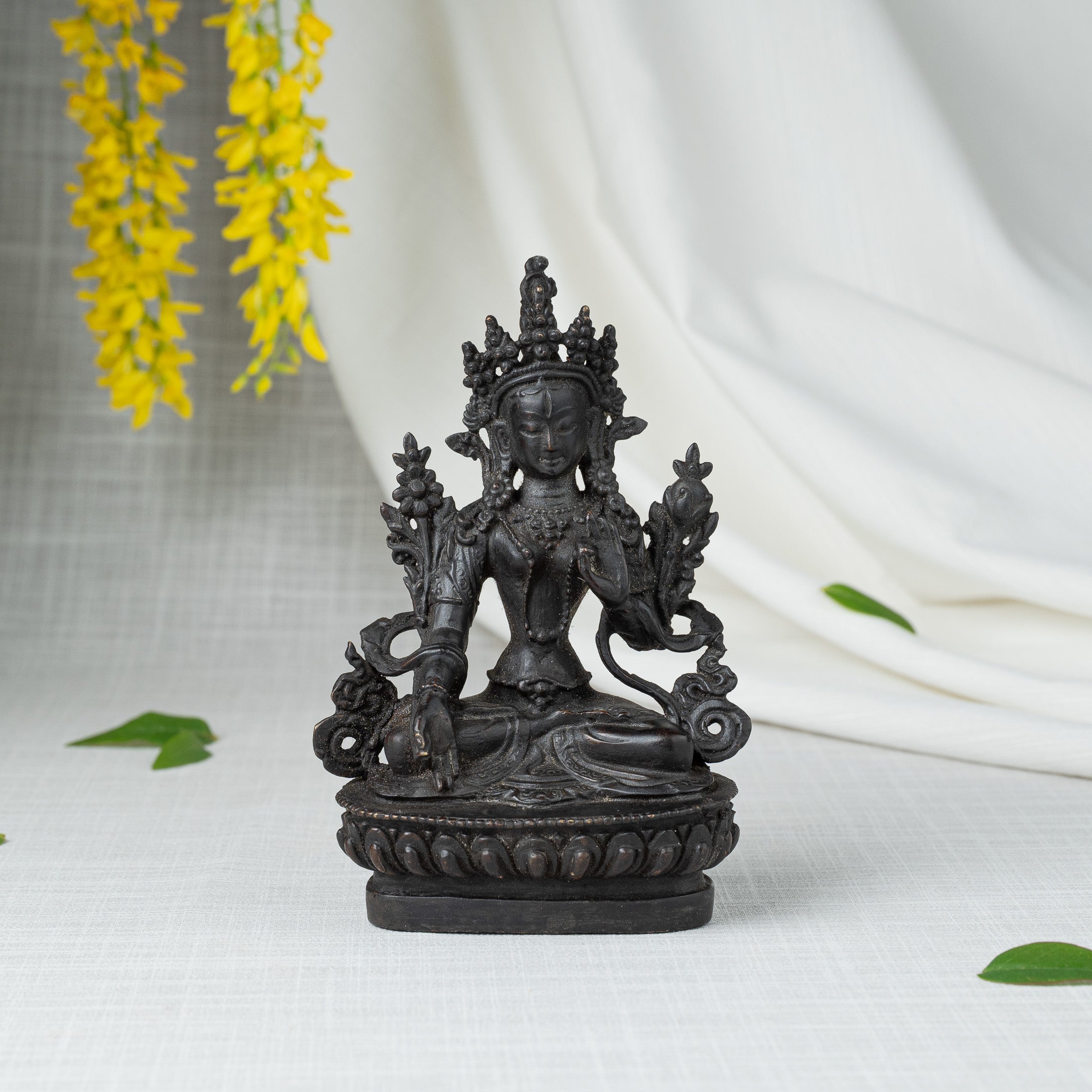 Front view of White Tara statue