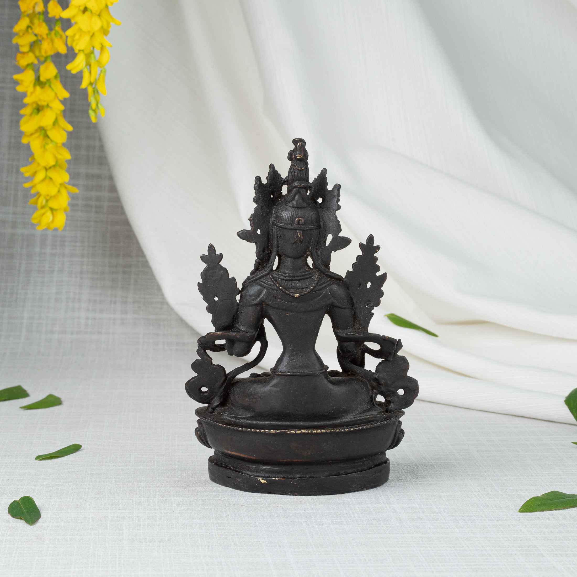 Back view of White Tara statue