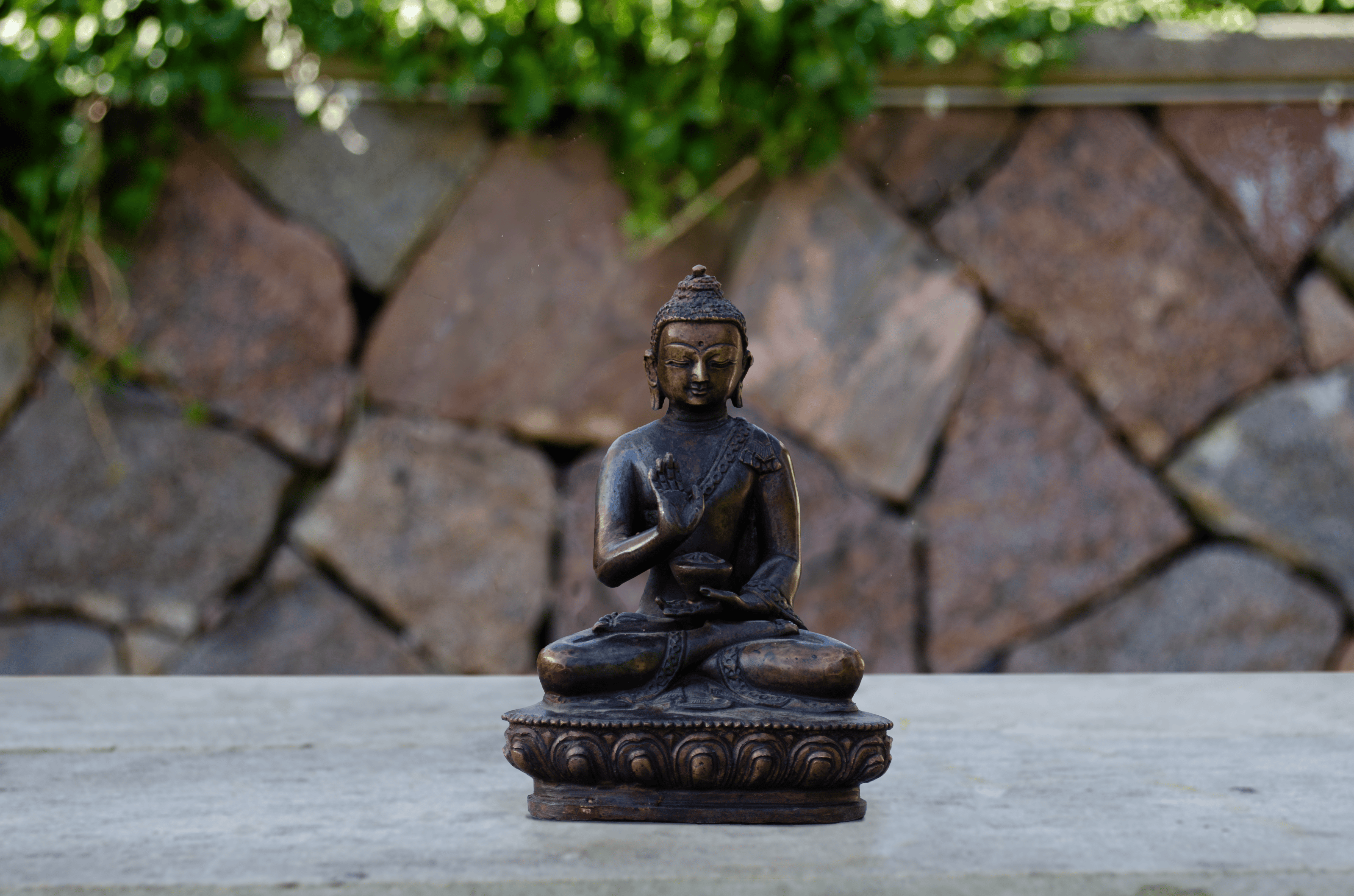 Abhaya Mudra Buddha Statue (13-14 cm) - Front