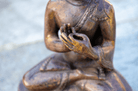Dharmachakra Mudra Buddha Statue (13 - 14 cm) - Detail