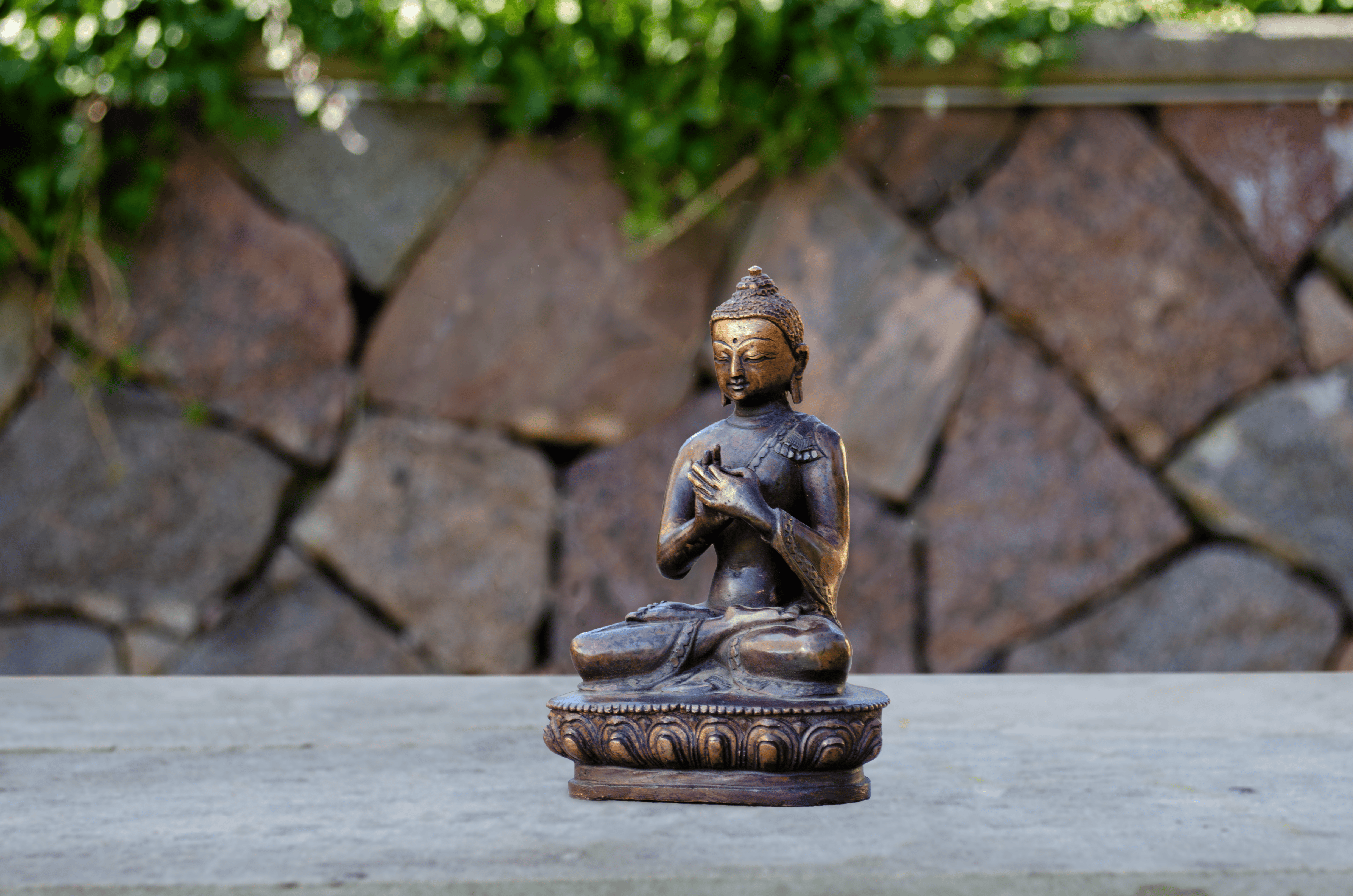 Dharmachakra Mudra Buddha Statue (13 - 14 cm) - Side