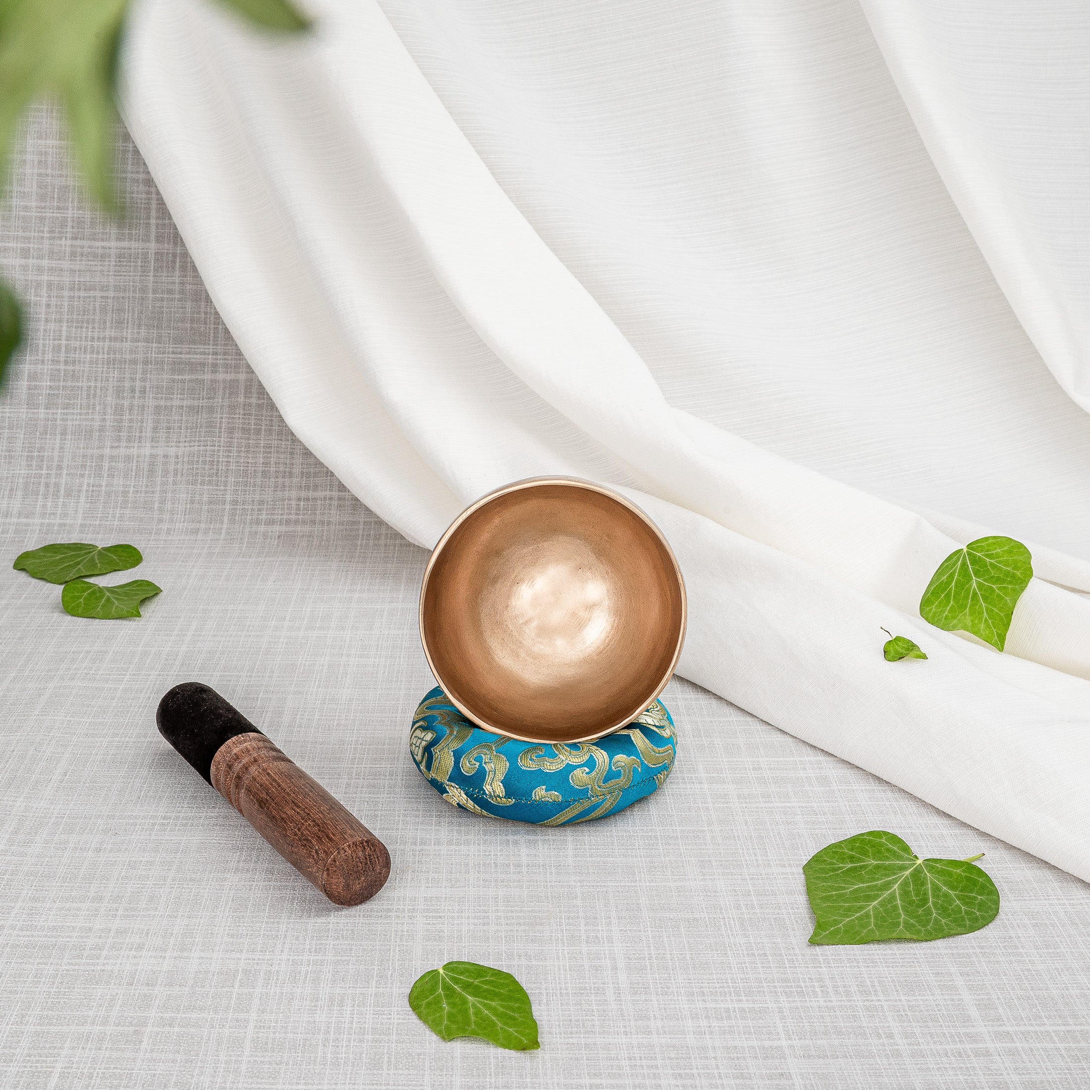 Inside view of small dim singing bowl