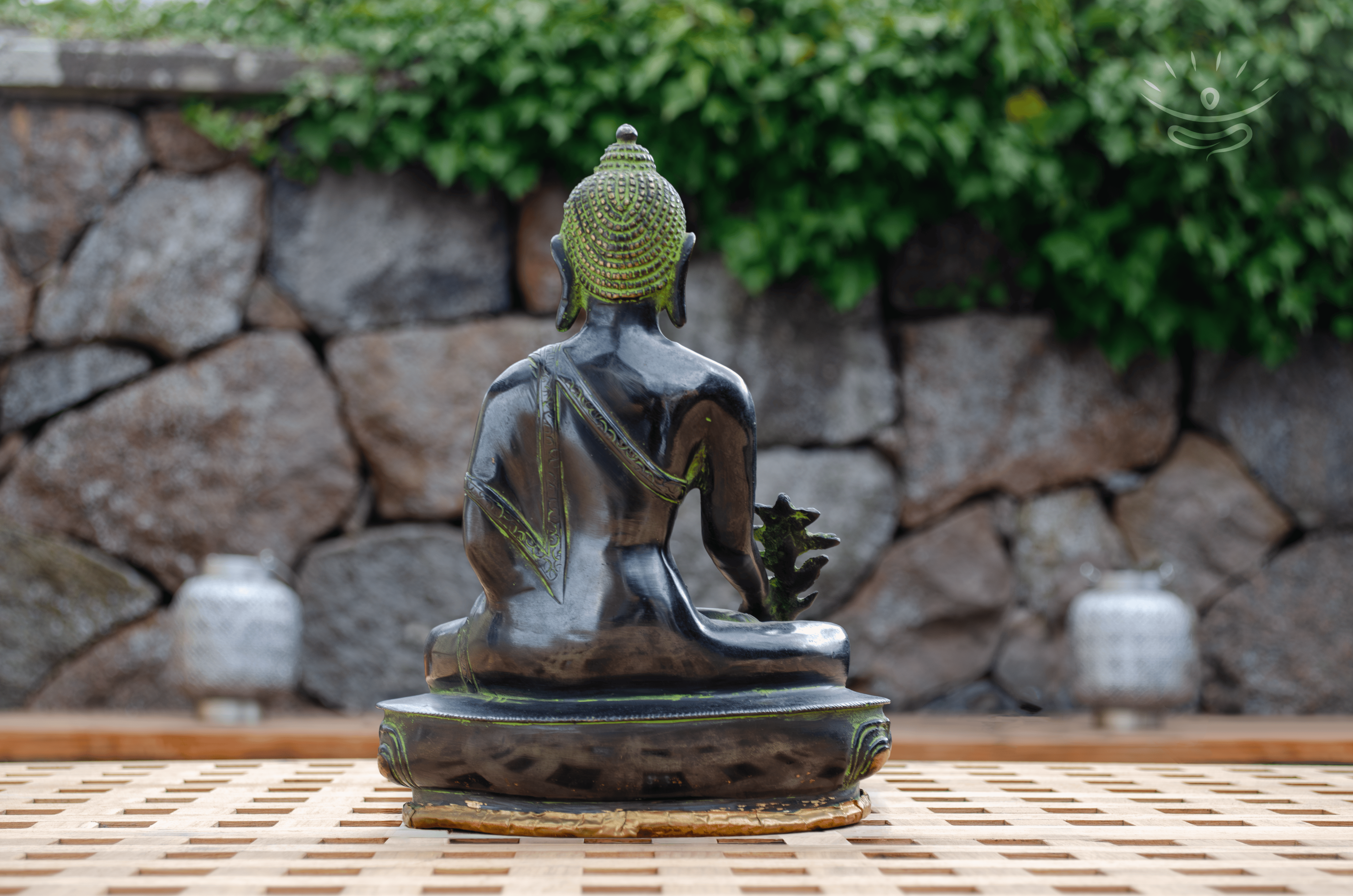 Green Finish Buddha Statue - Back
