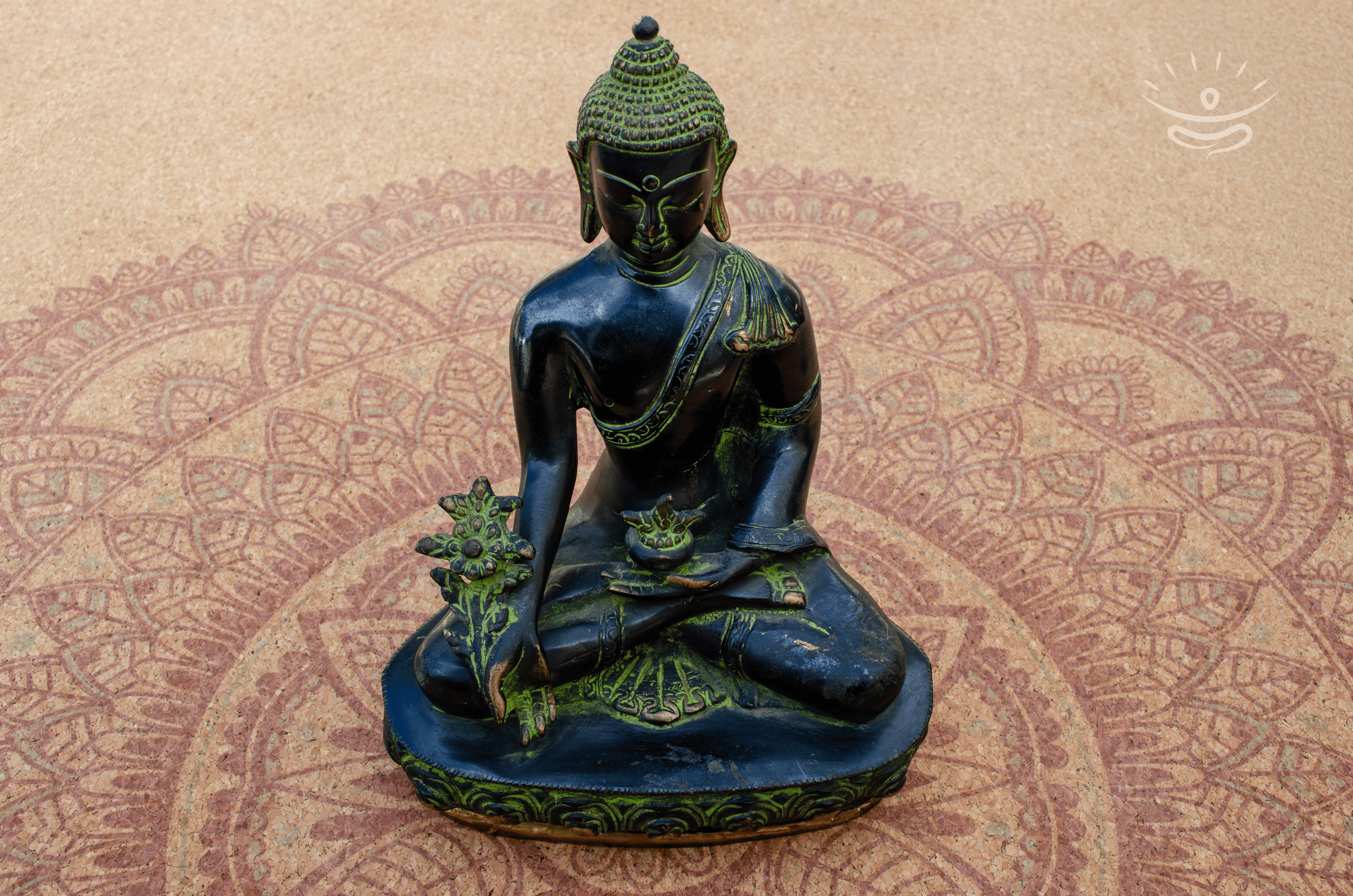 Green Finish Buddha Statue - Detail