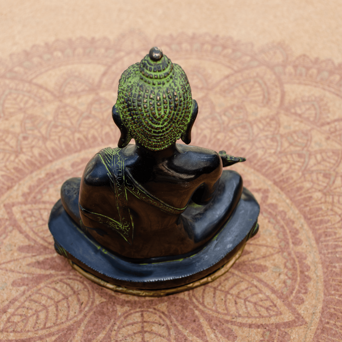 Green Finish Buddha Statue - Detail