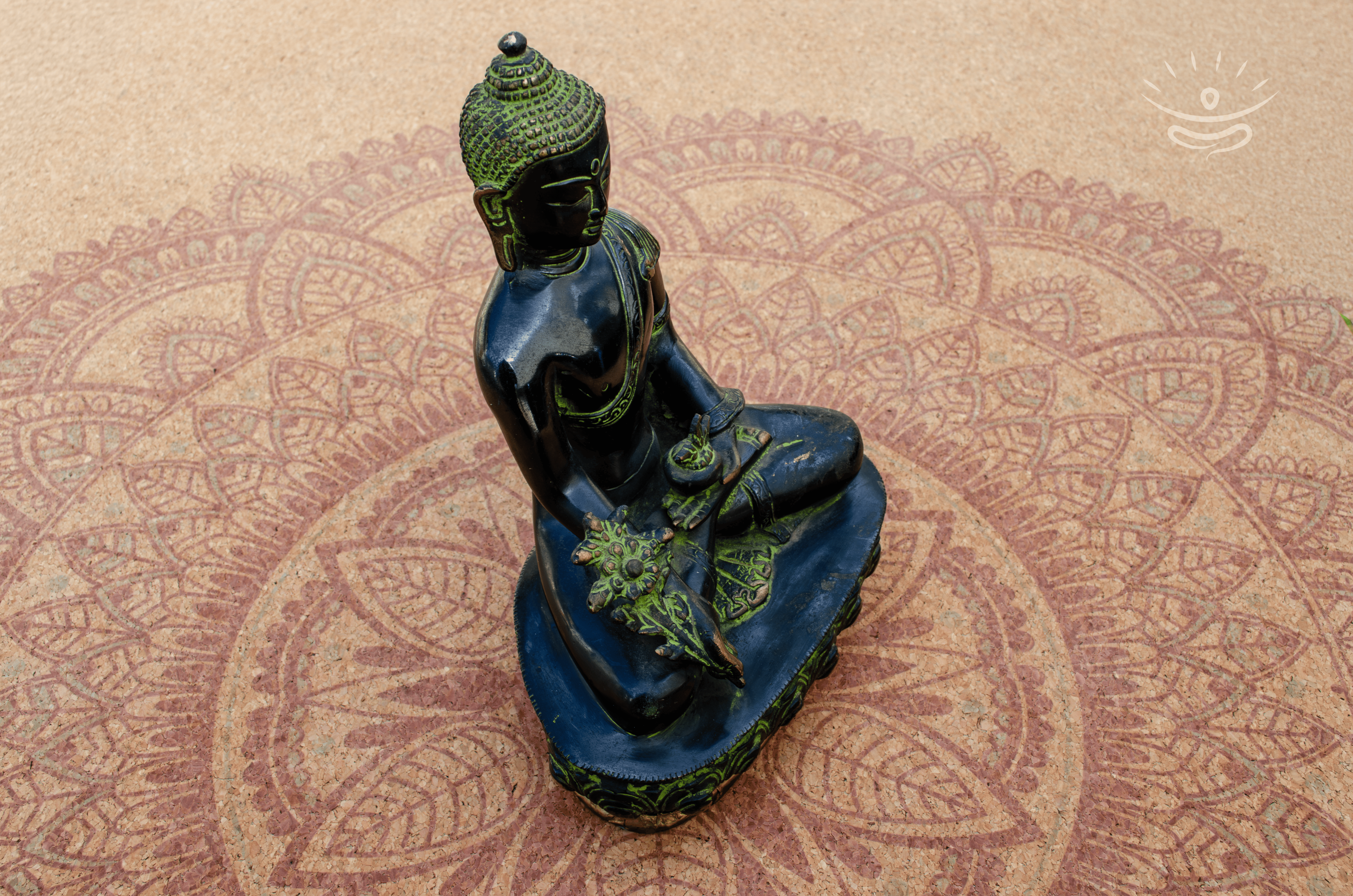 Green Finish Buddha Statue - Detail