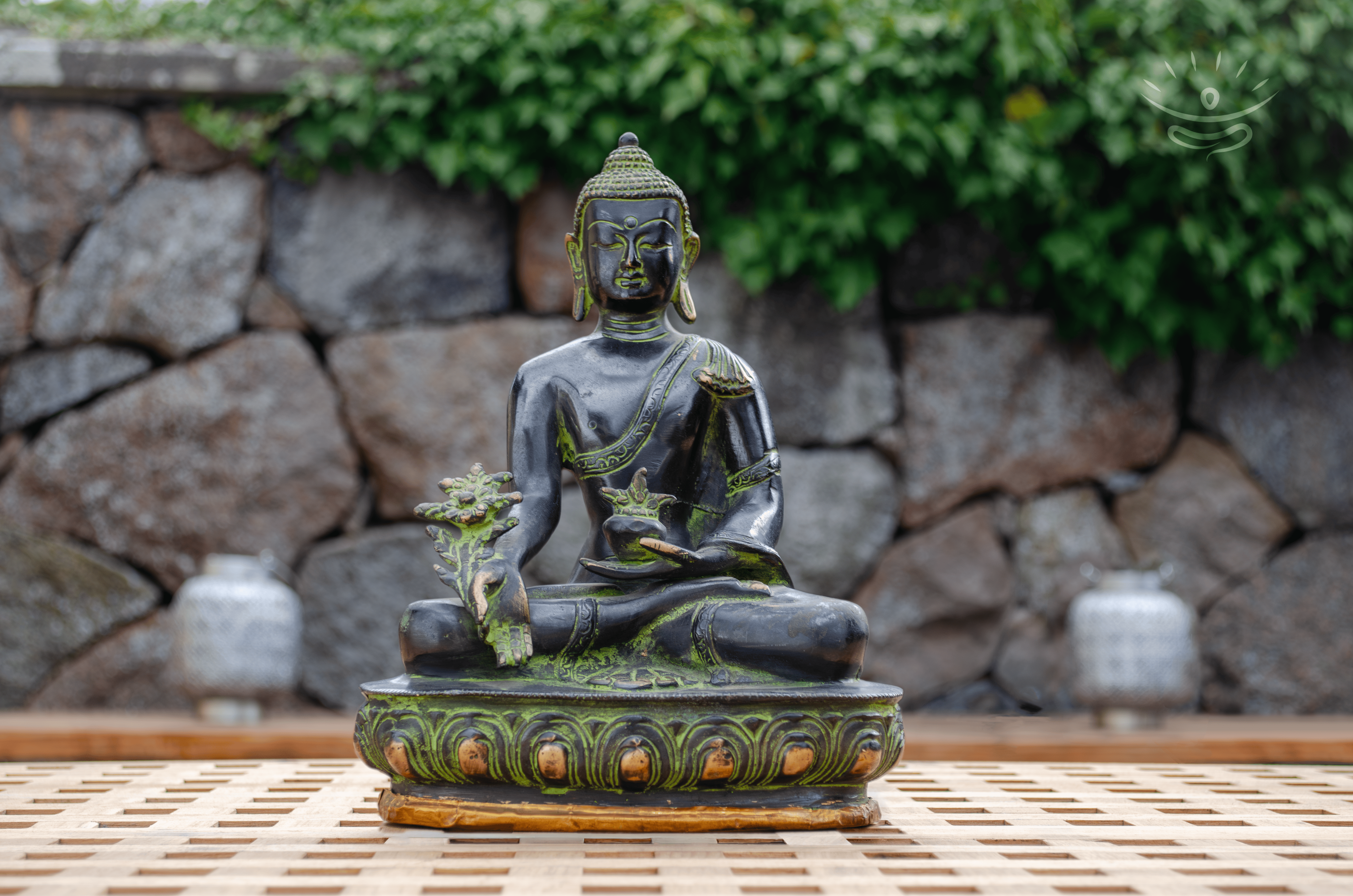Green Finish Buddha Statue - Front