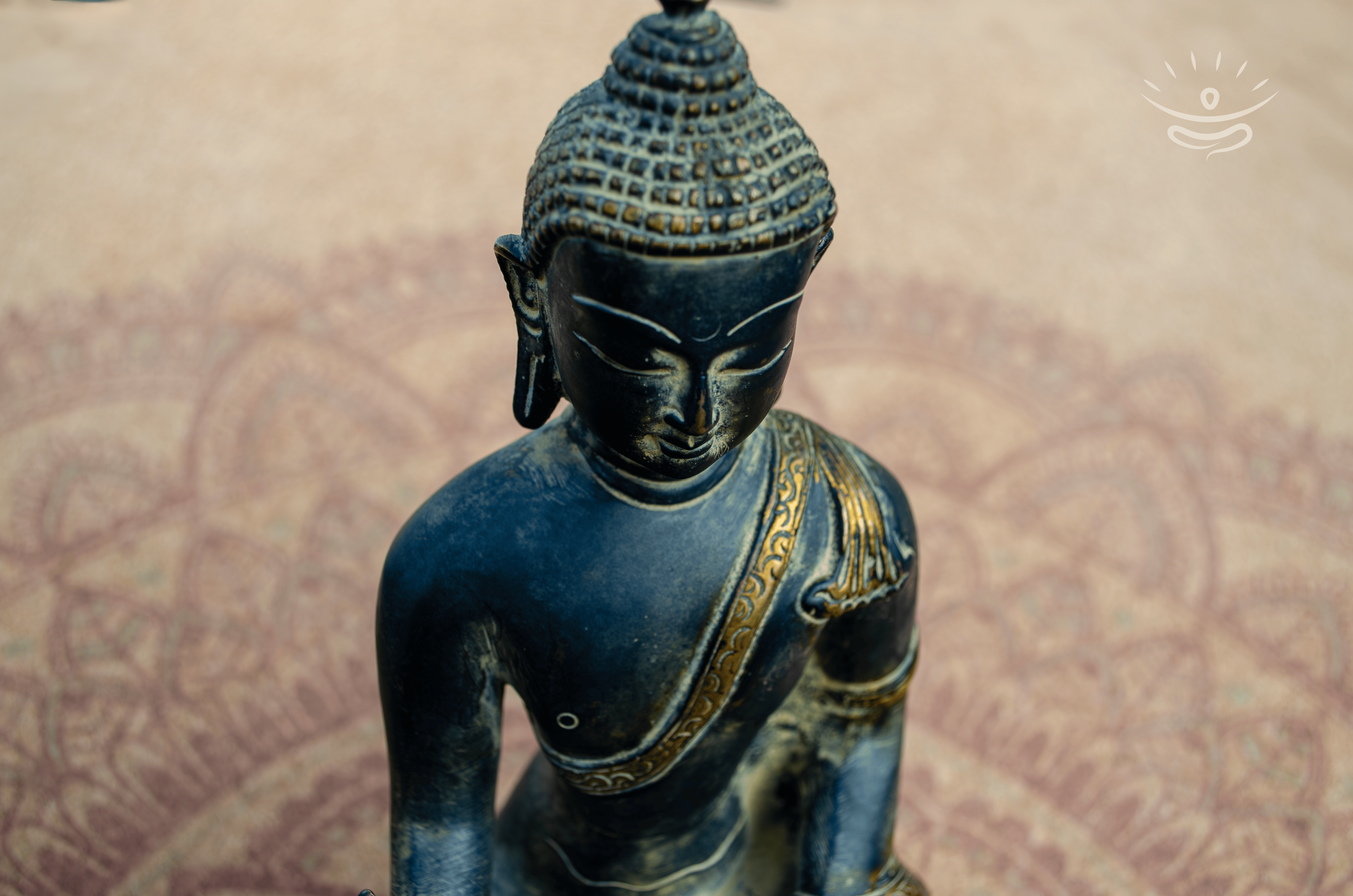 Golden Finish Buddha Statue - Detail