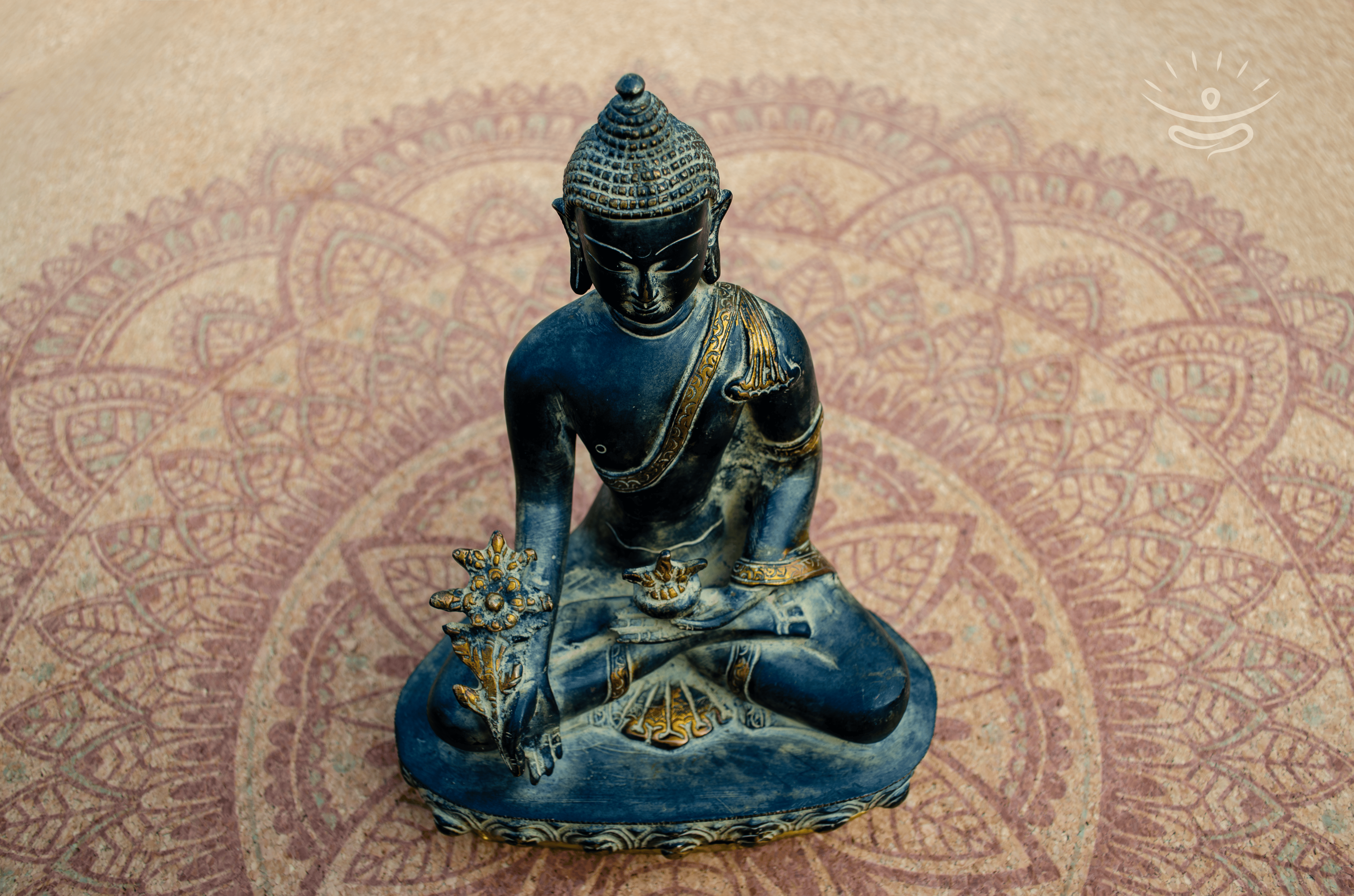 Golden Finish Buddha Statue - Detail