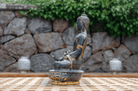 Gylden Overflade Buddha Figur - Siden