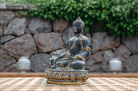 Gylden Overflade Buddha Figur - Siden