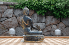 Gylden Overflade Buddha Figur - Bagside