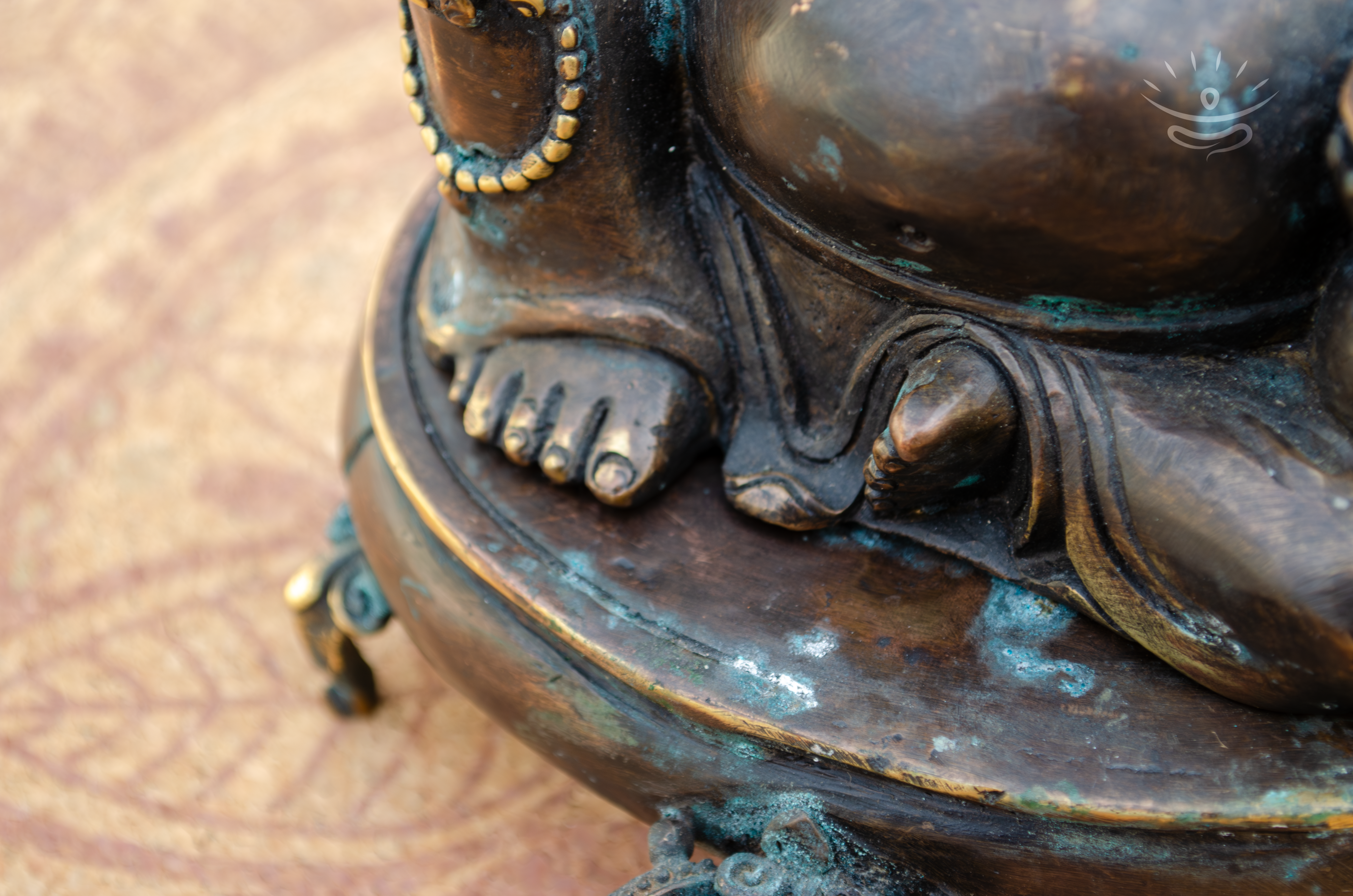 Laughing Buddha Statue with Incense Burner - Detail