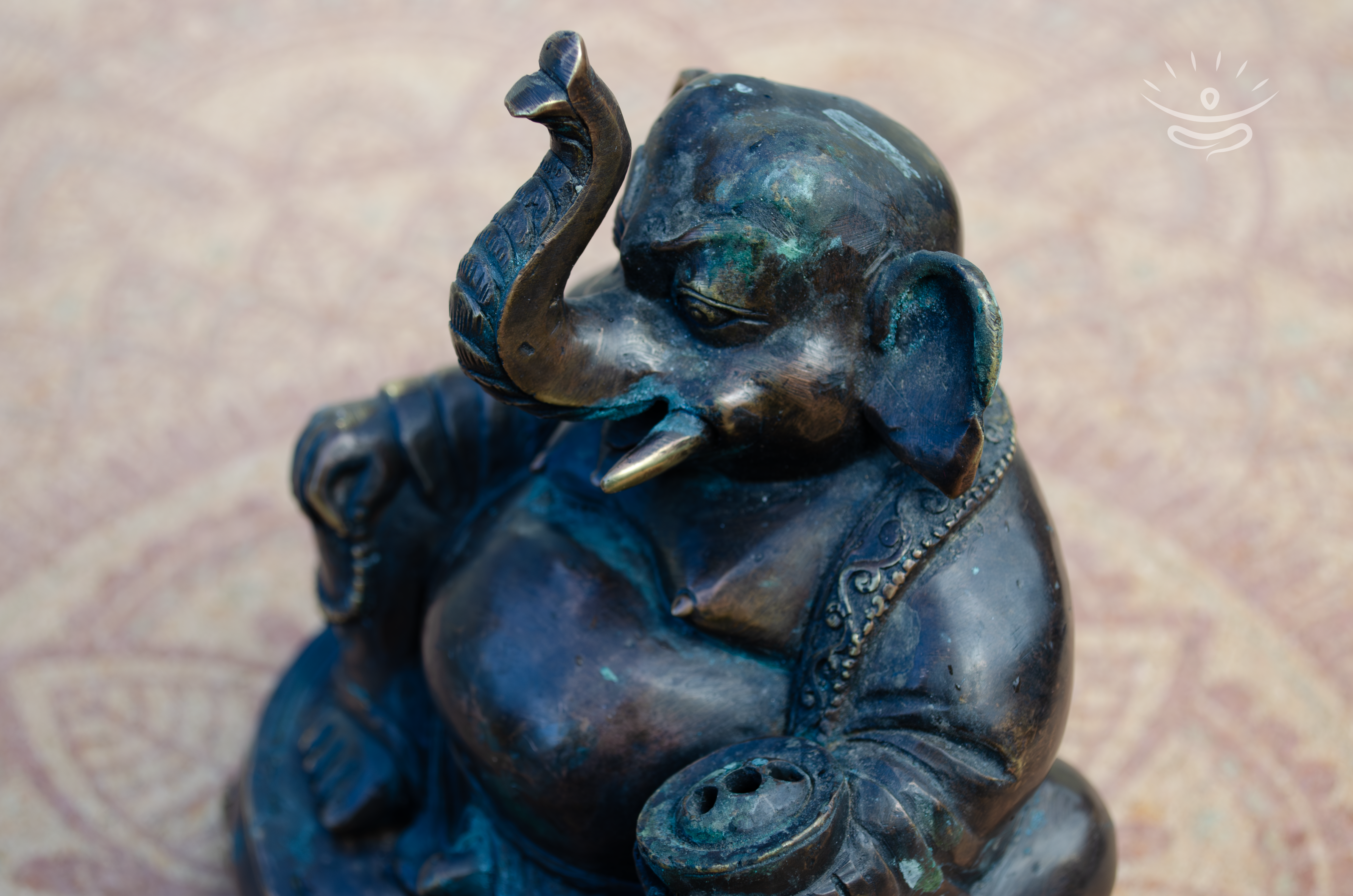 Ganesha Statue with Incense Burner - Detail