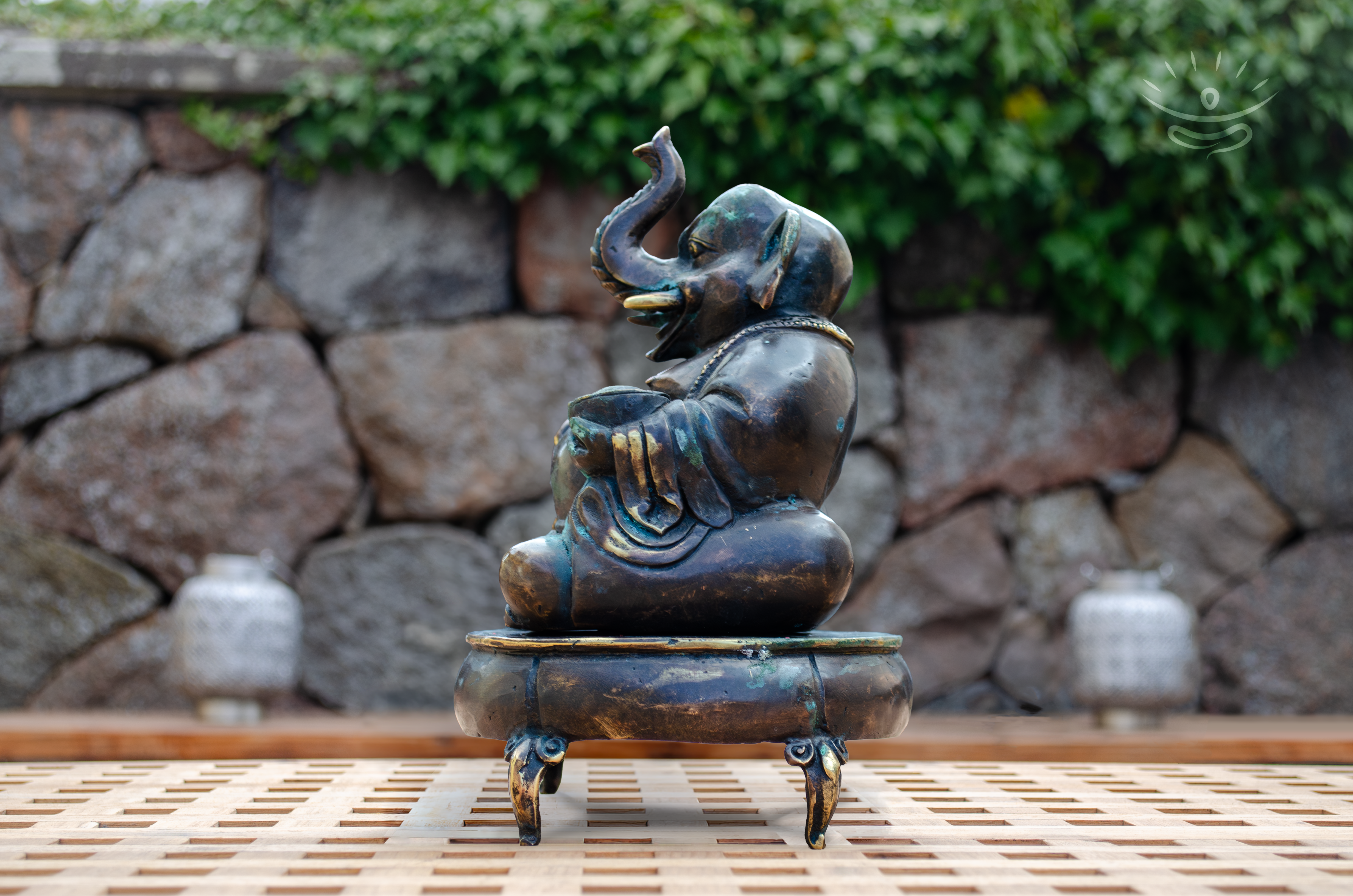Ganesha Statue with Incense Burner - Side