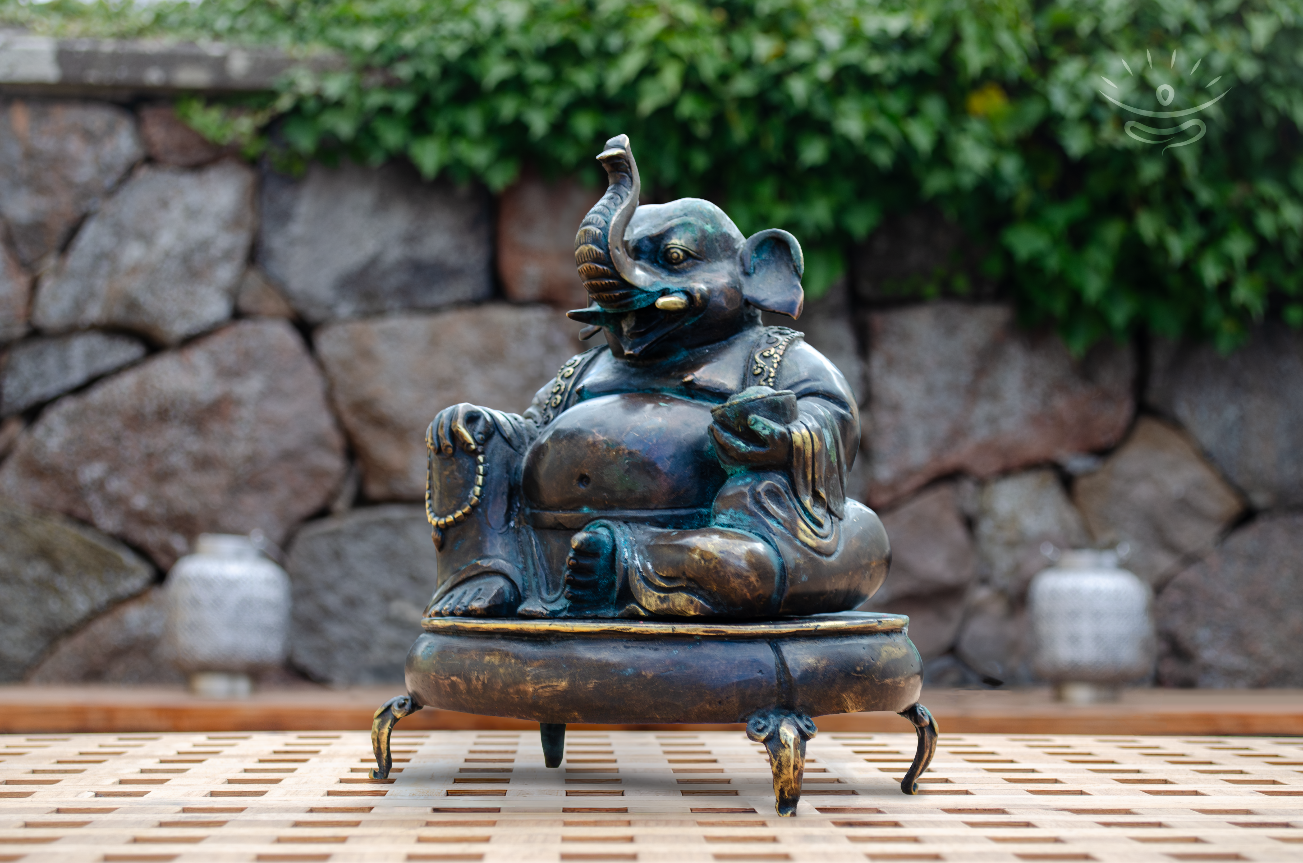 Ganesha Statue with Incense Burner - Side