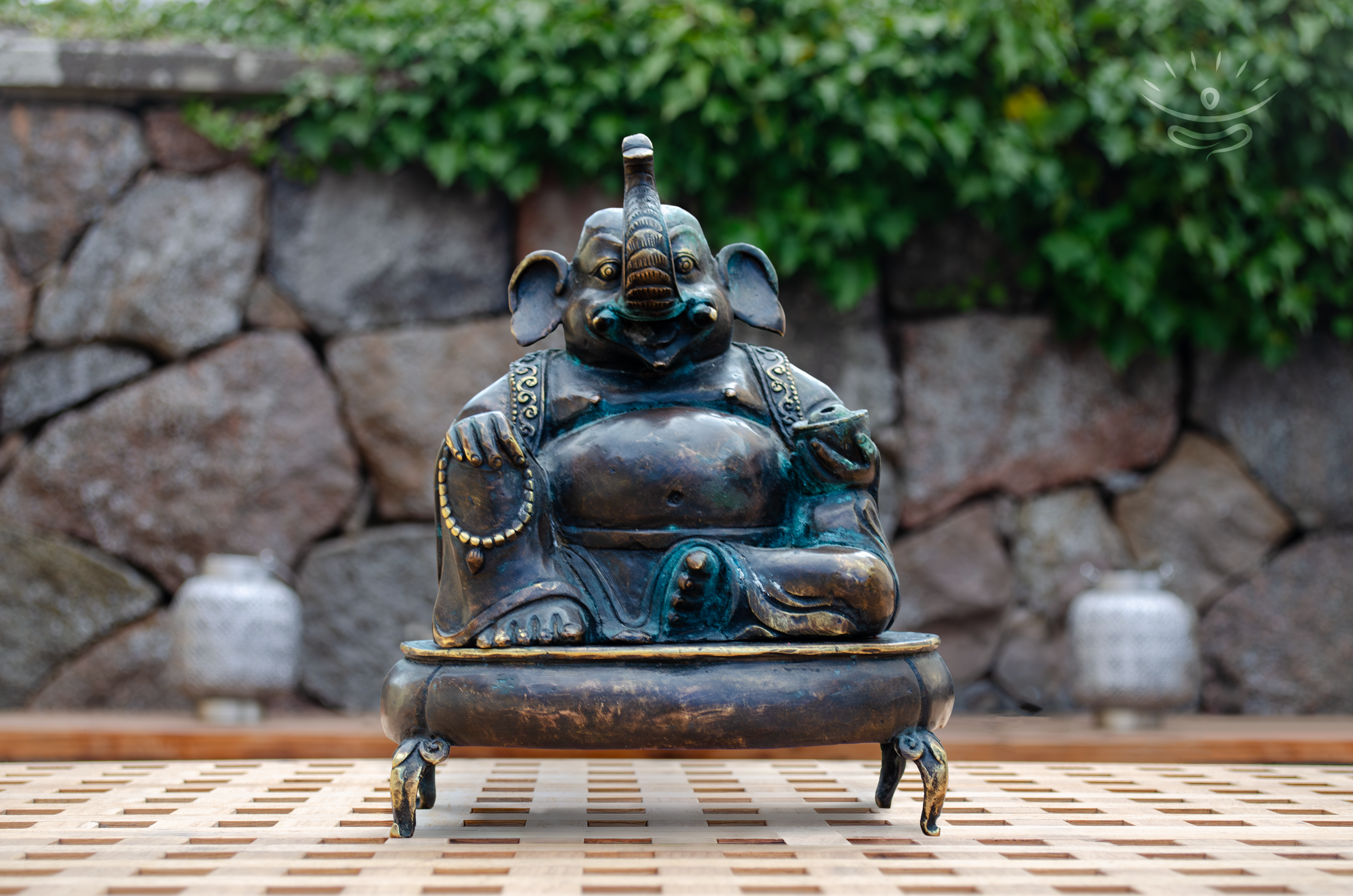 Ganesha Statue with Incense Burner - Front