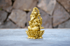 Golden Plated Ganesh Statue 12 cm - Side