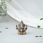 Silver Plated Ganesha Miniature Statue - Front