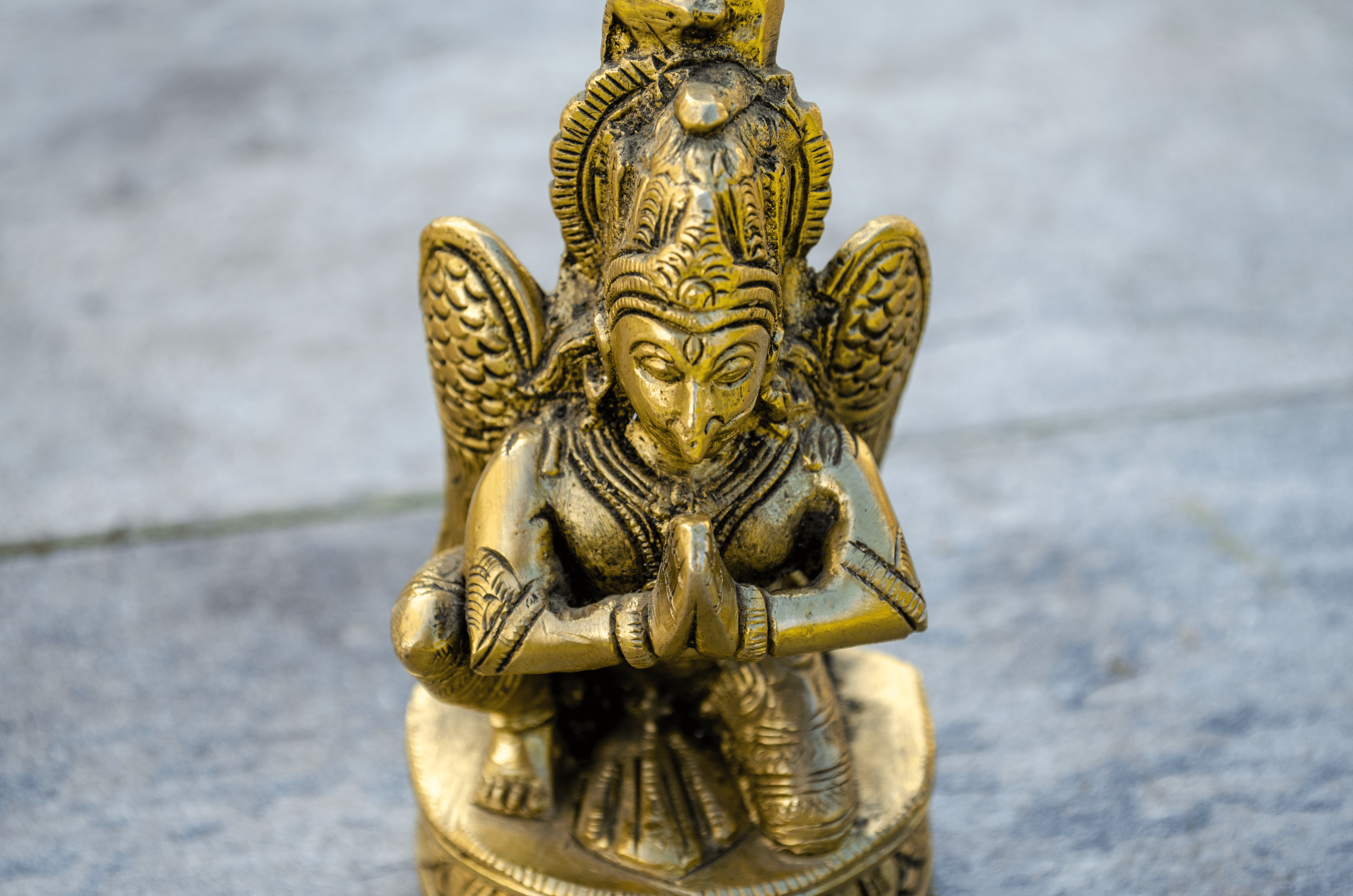 Small Golden Garuda Statue - Detail