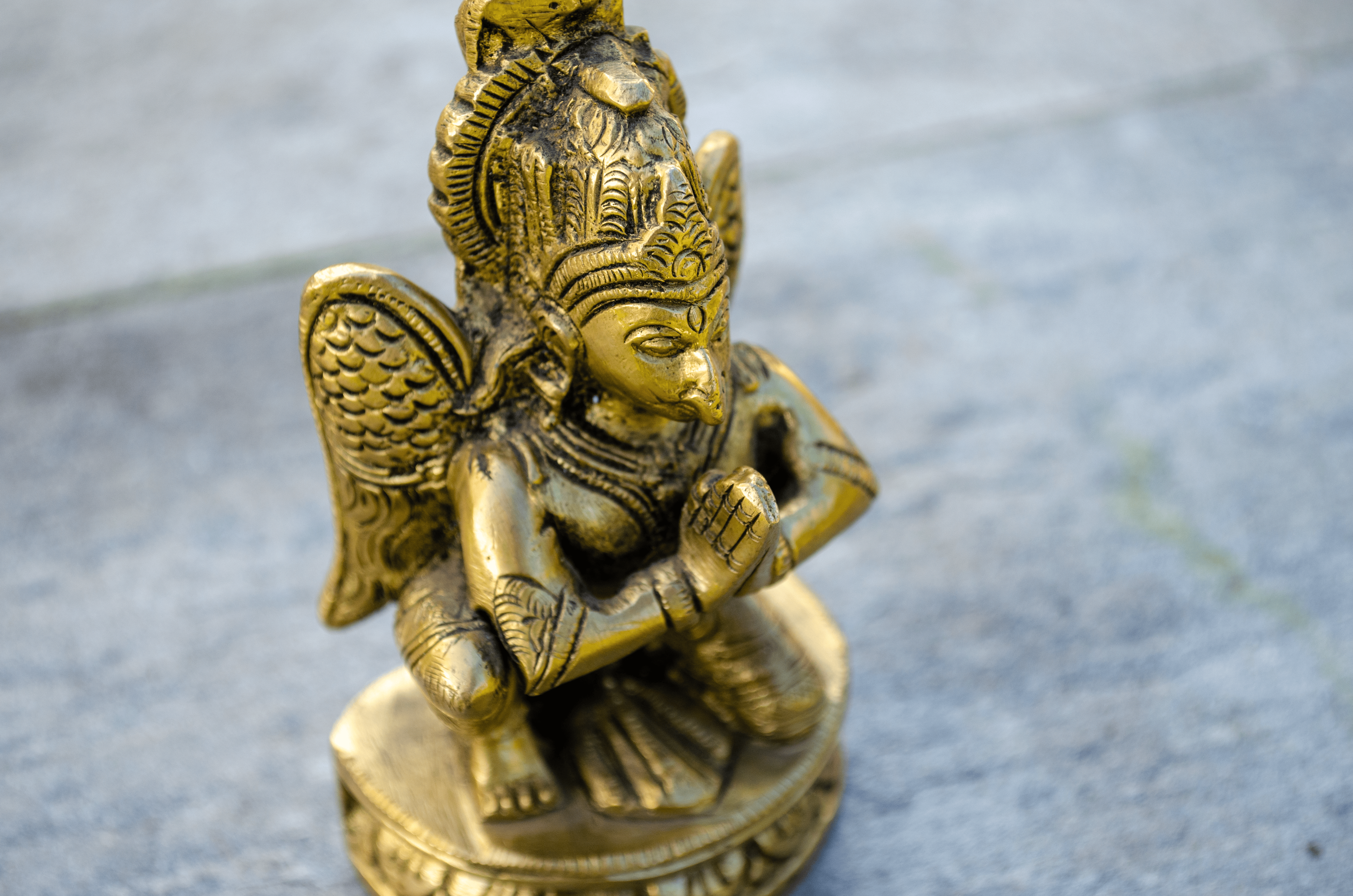 Small Golden Garuda Statue - Detail