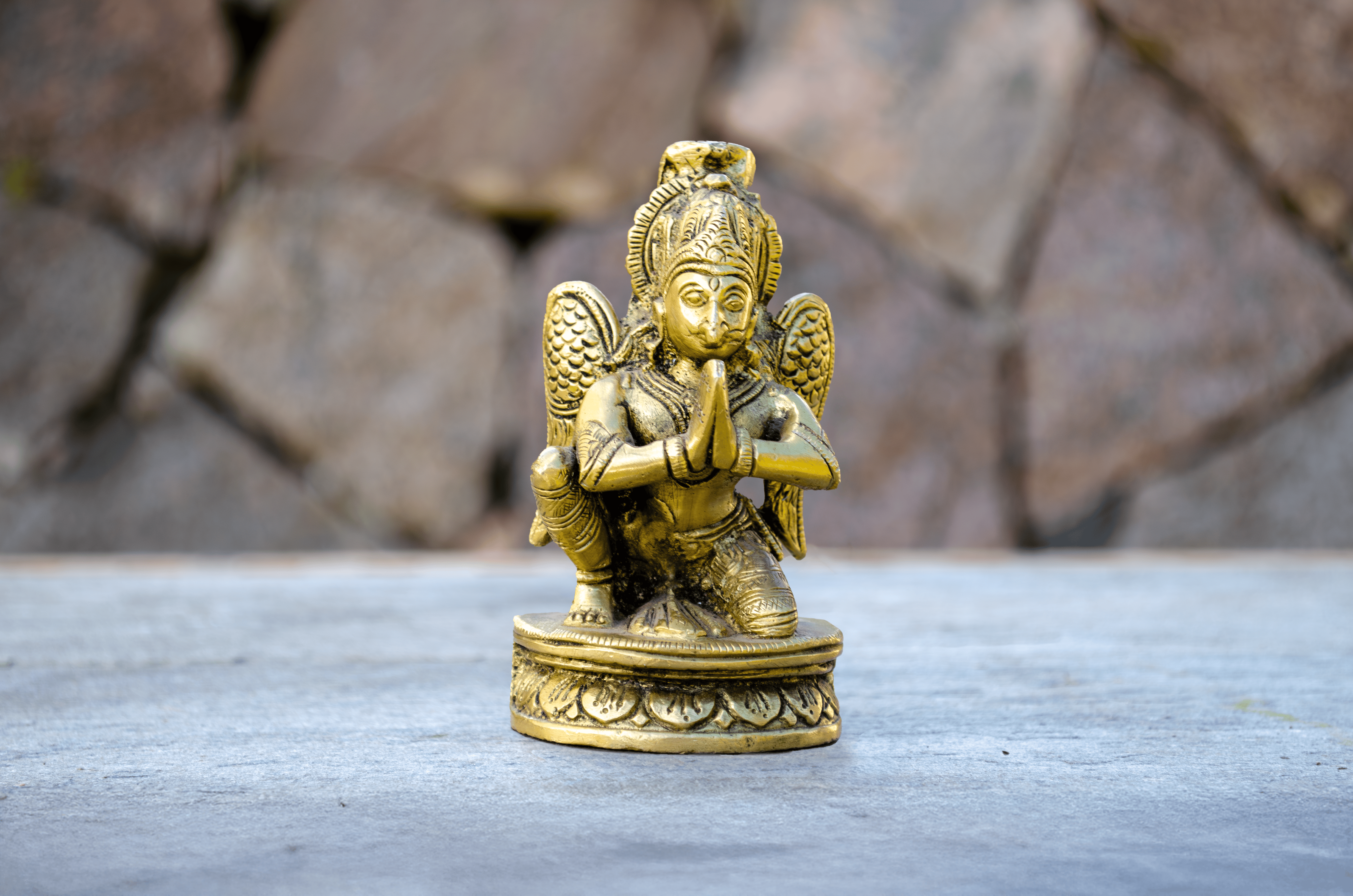 Small Golden Garuda Statue - Front