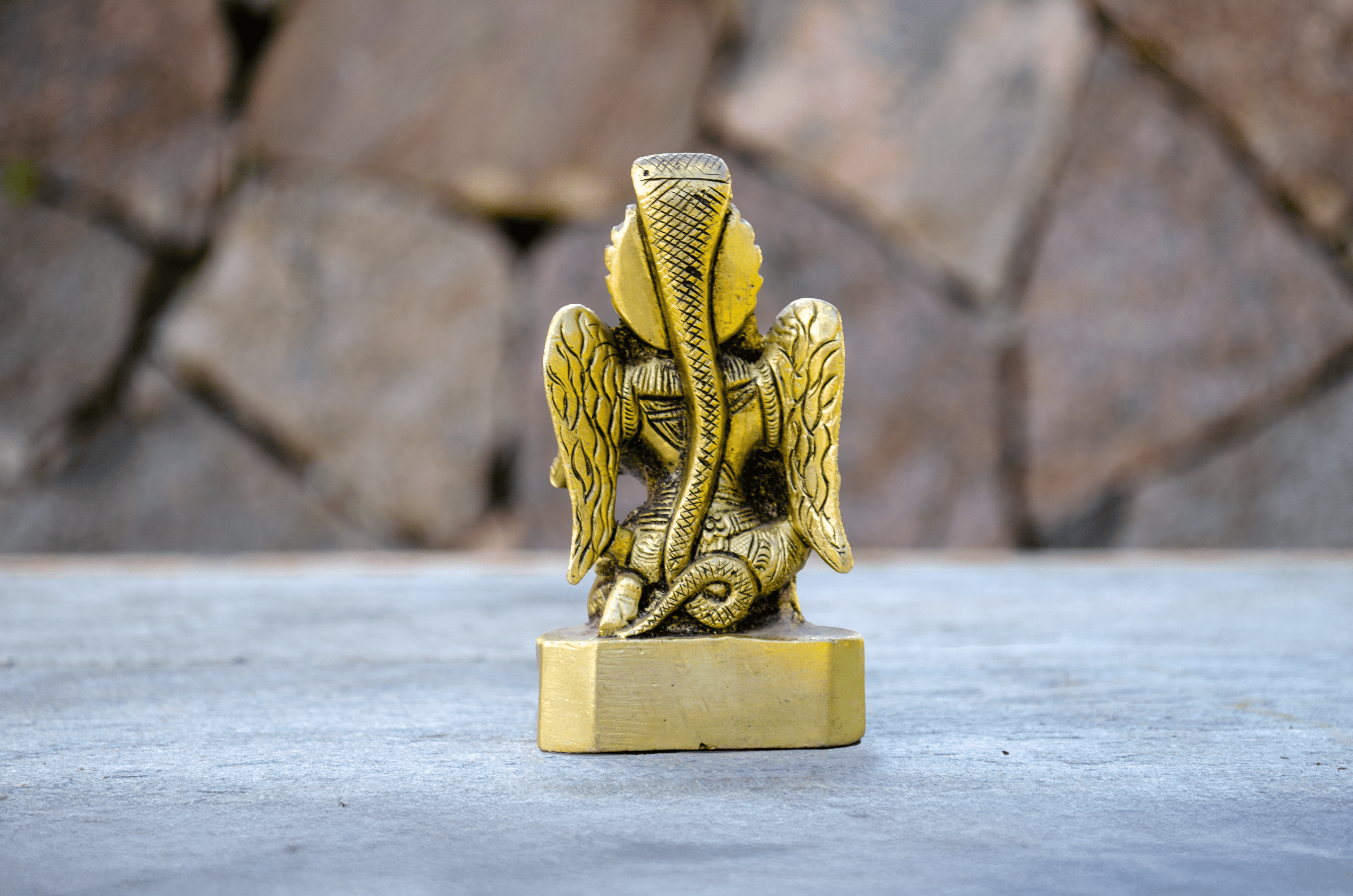 Small Golden Garuda Statue - Back