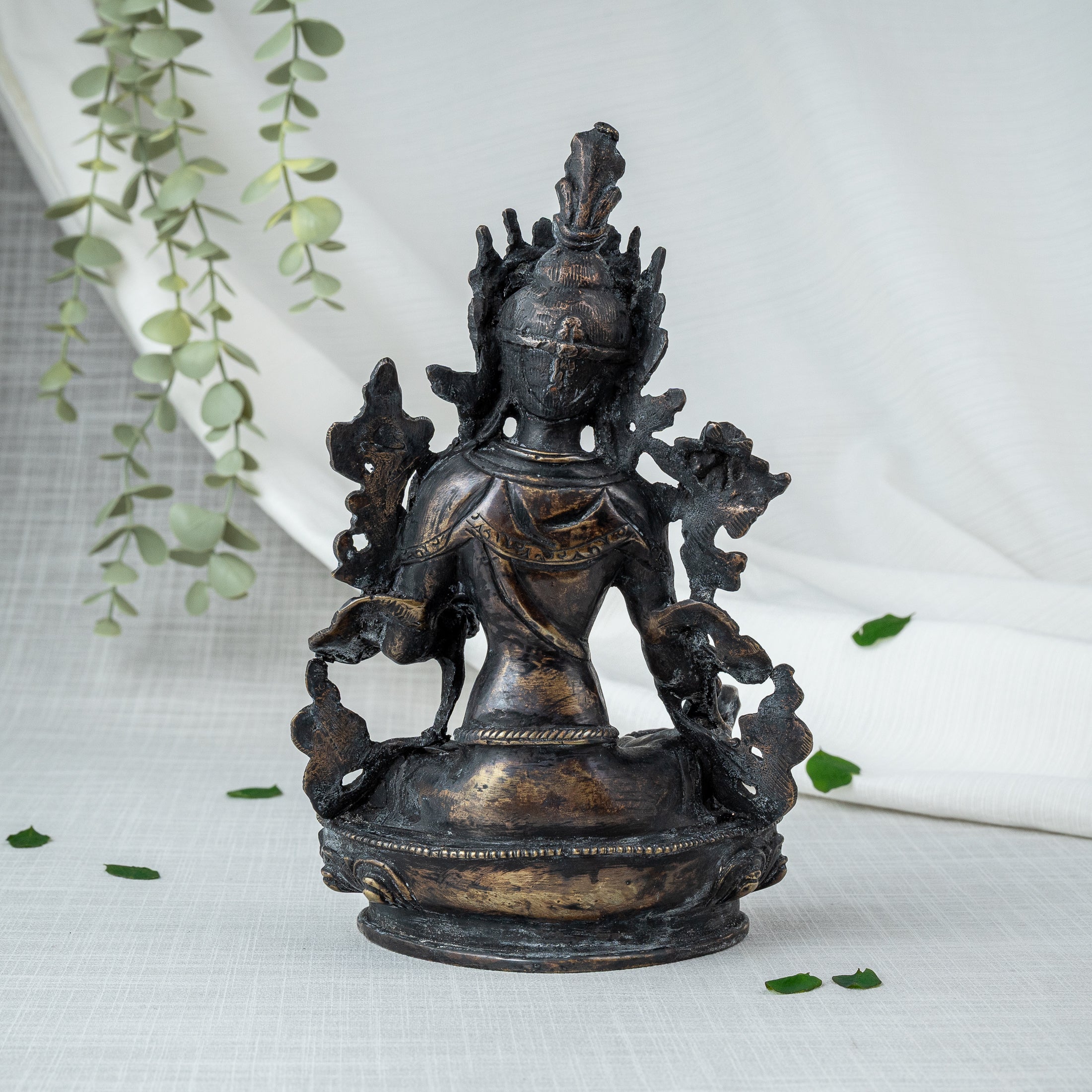 Green Tara Buddha Statue - Back