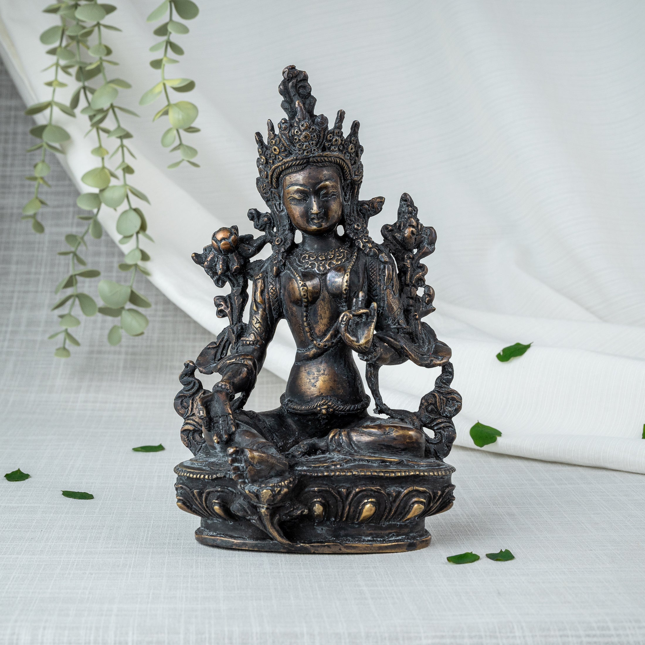Green Tara Buddha Statue - Front