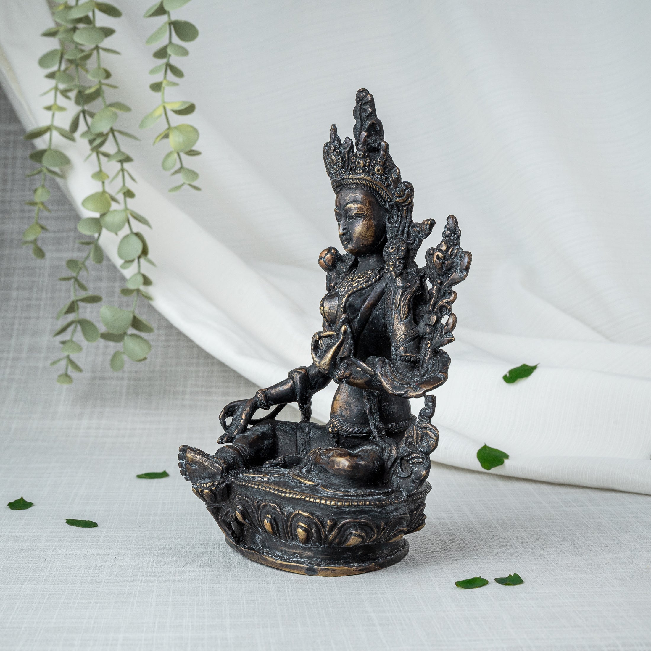 Green Tara Buddha Statue - Side