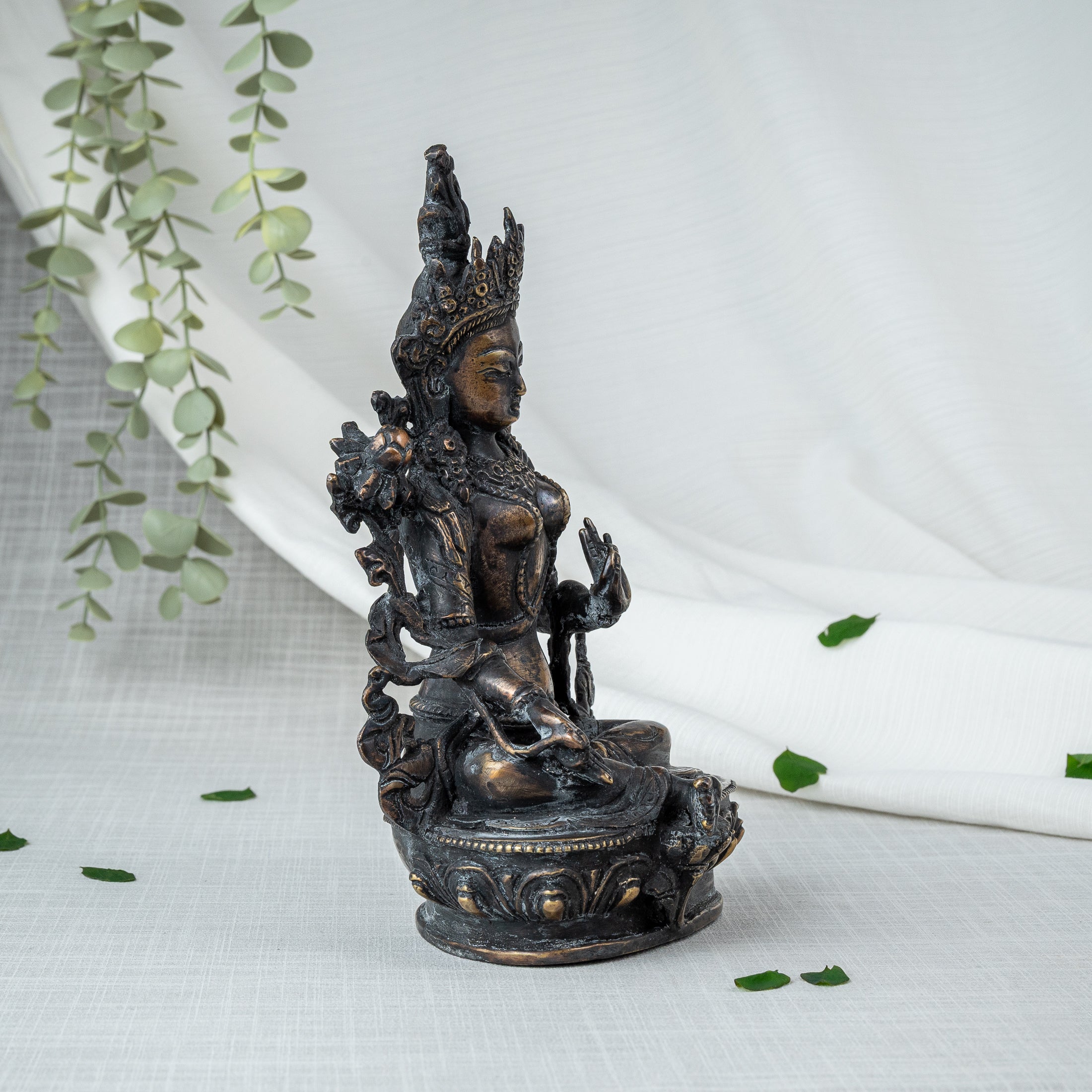 Green Tara Buddha Statue - Side