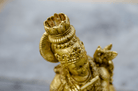 Krishna with Cow Statue - Detail