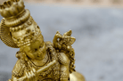 Krishna with Cow Statue - Detail