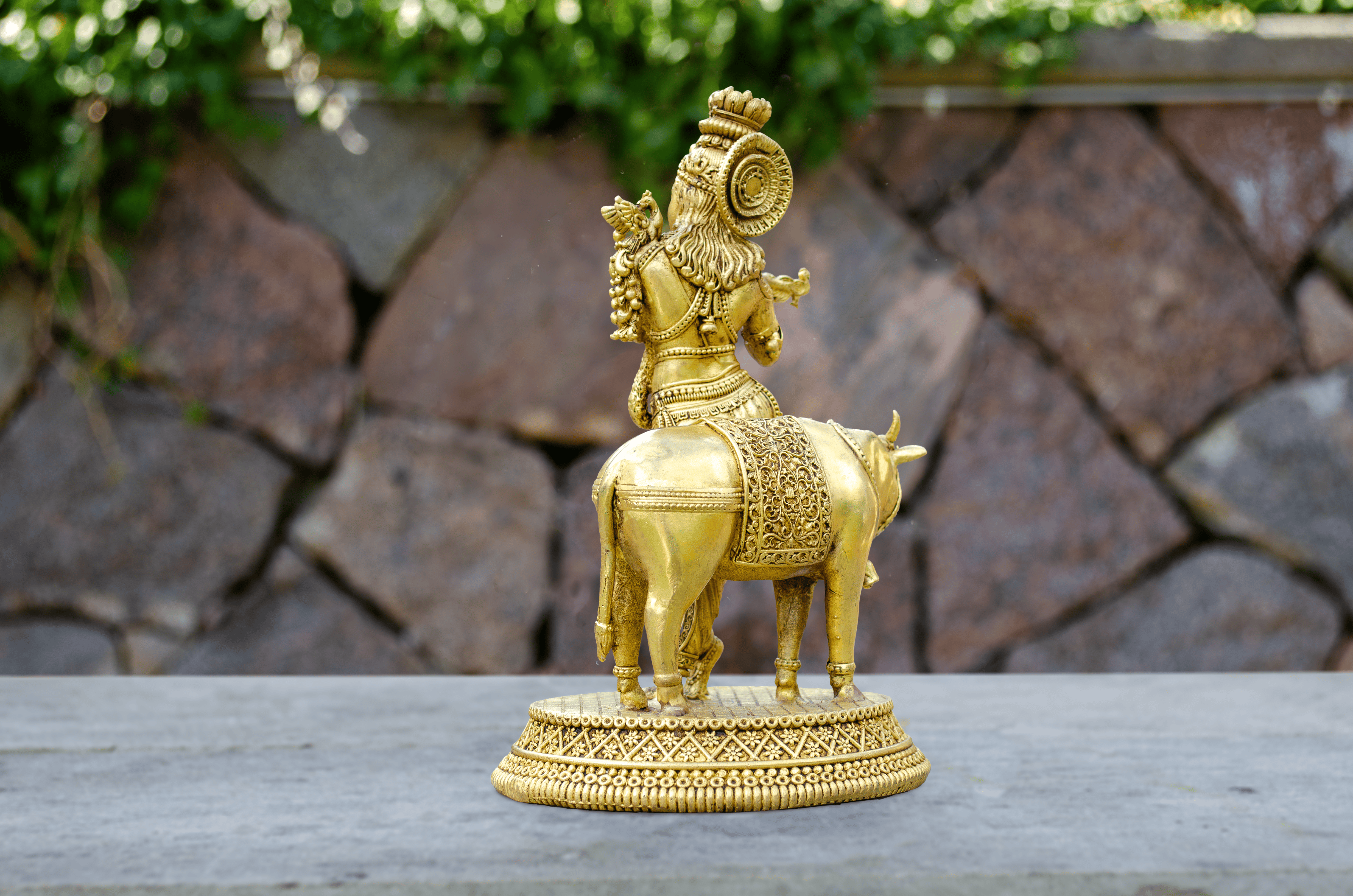 Krishna with Cow Statue - Side