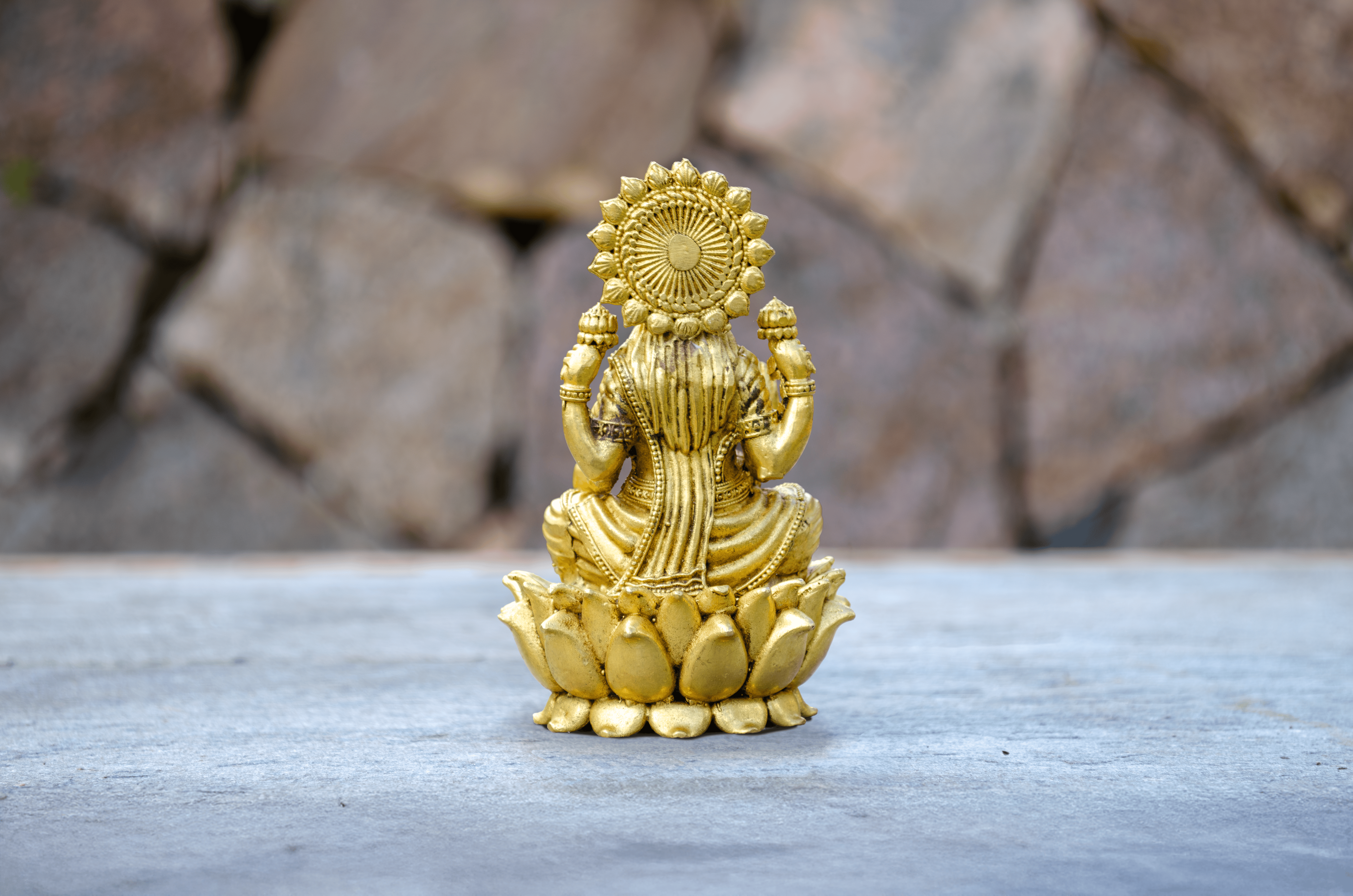Lord Lakshmi Statue 9 cm - Back