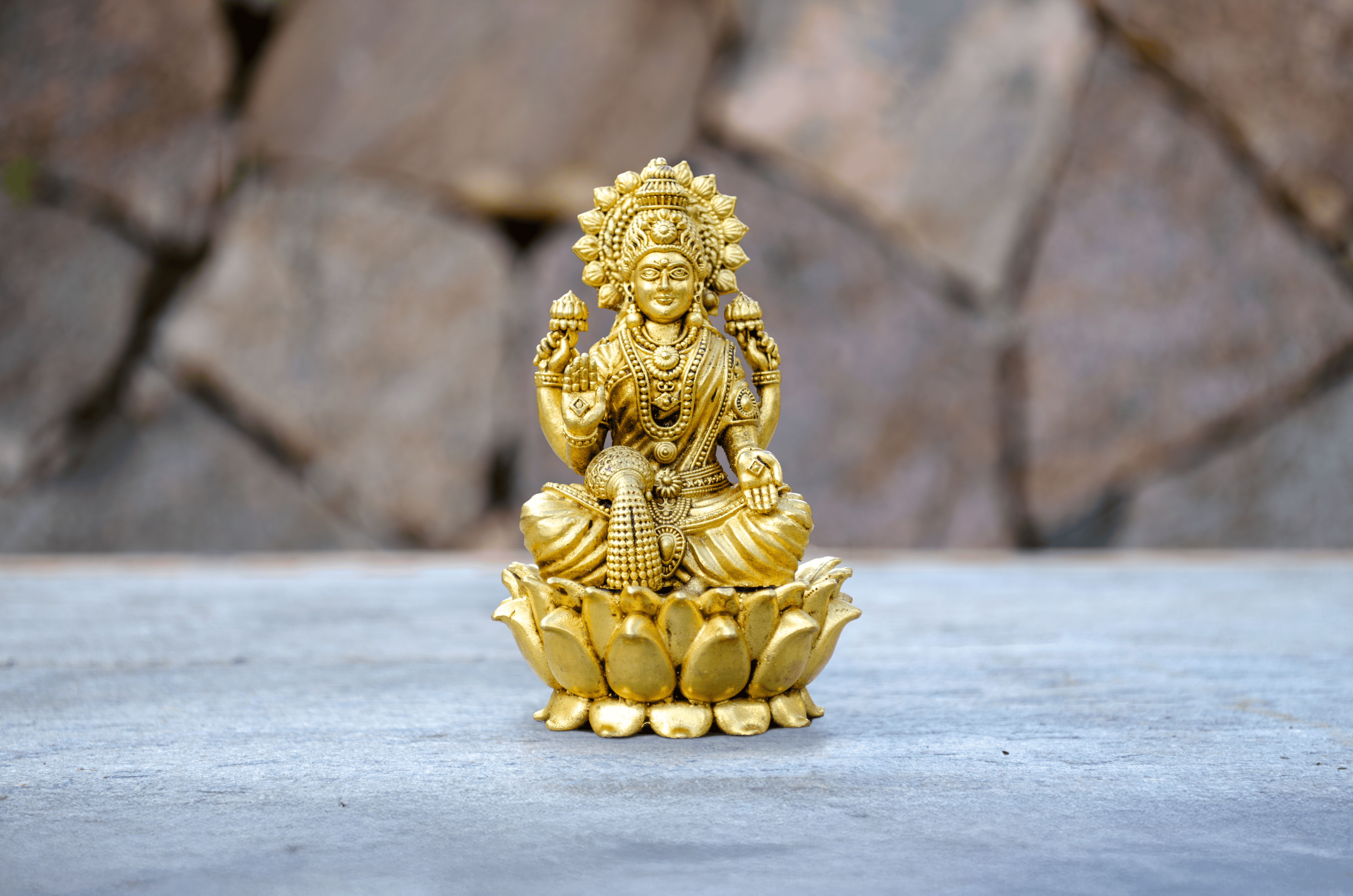 Lord Lakshmi Statue 9 cm - Front