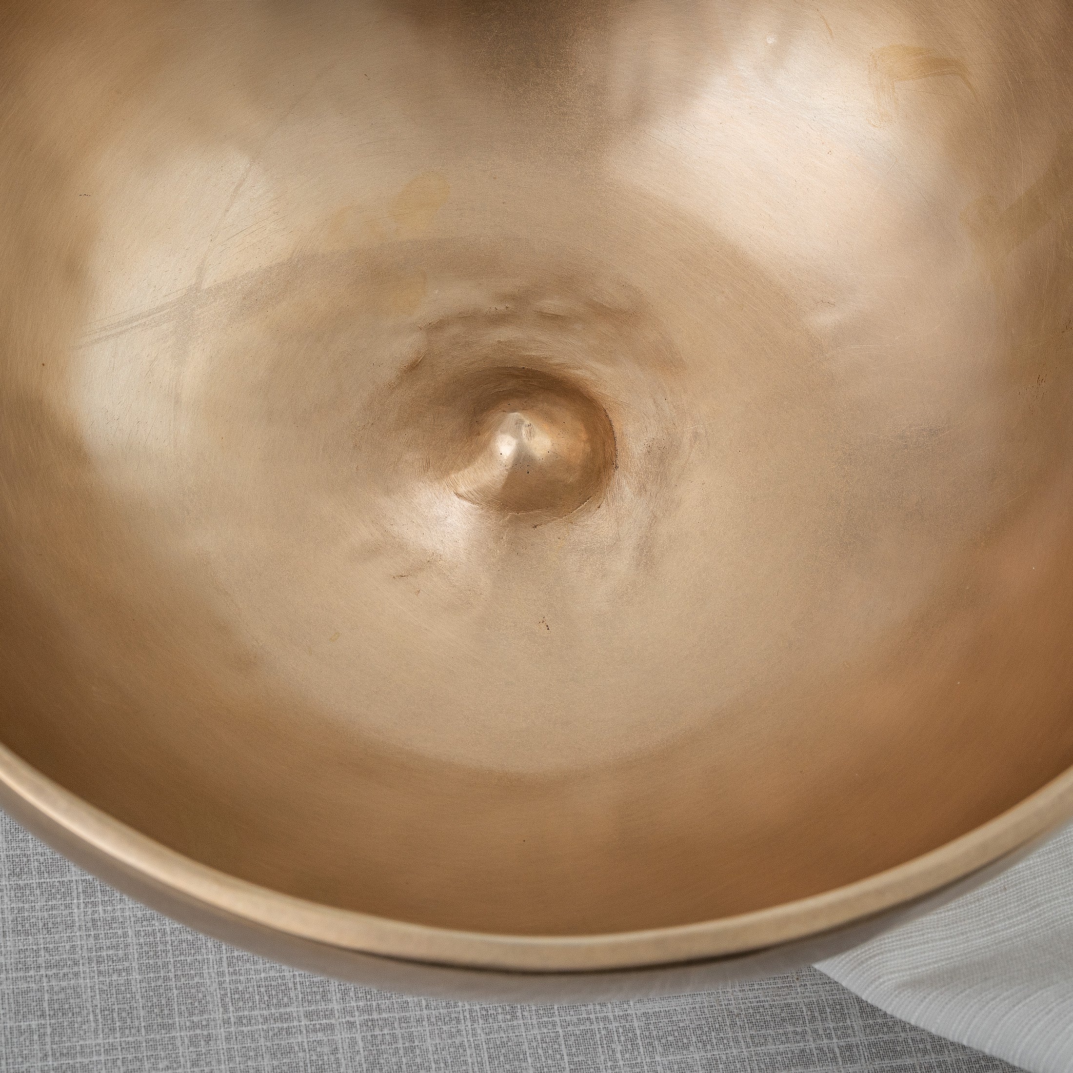Close view of inner base of Lingam Singing Bowl