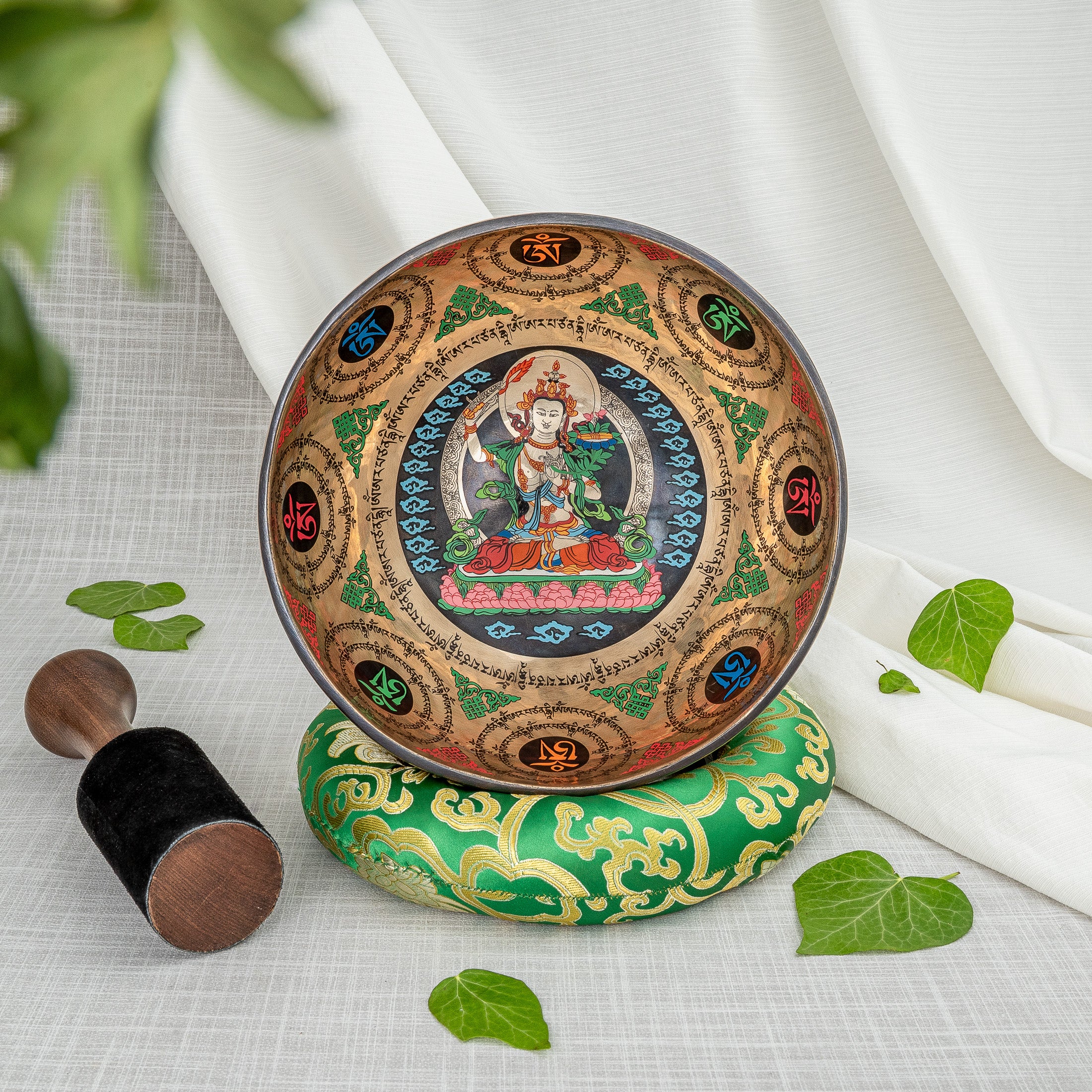 Inside view of Manjushri Thangka Design Singing Bowl
