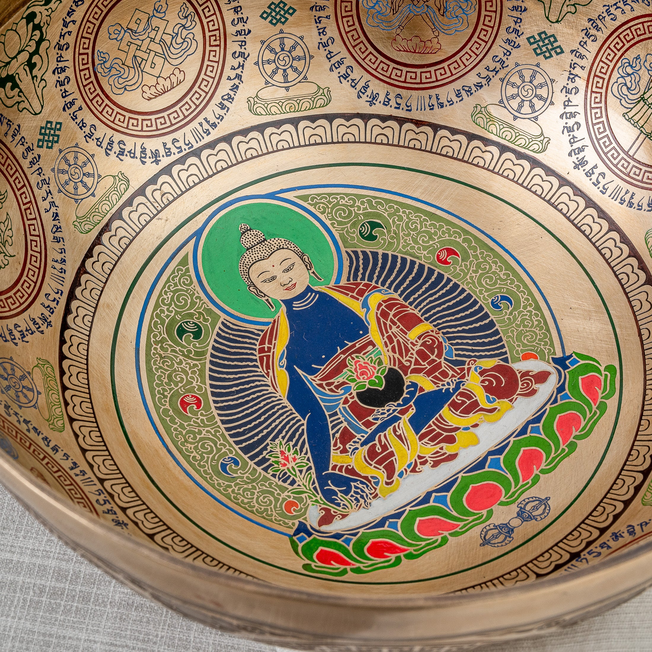 Close-up inside view of Medicine Buddha Singing Bowl