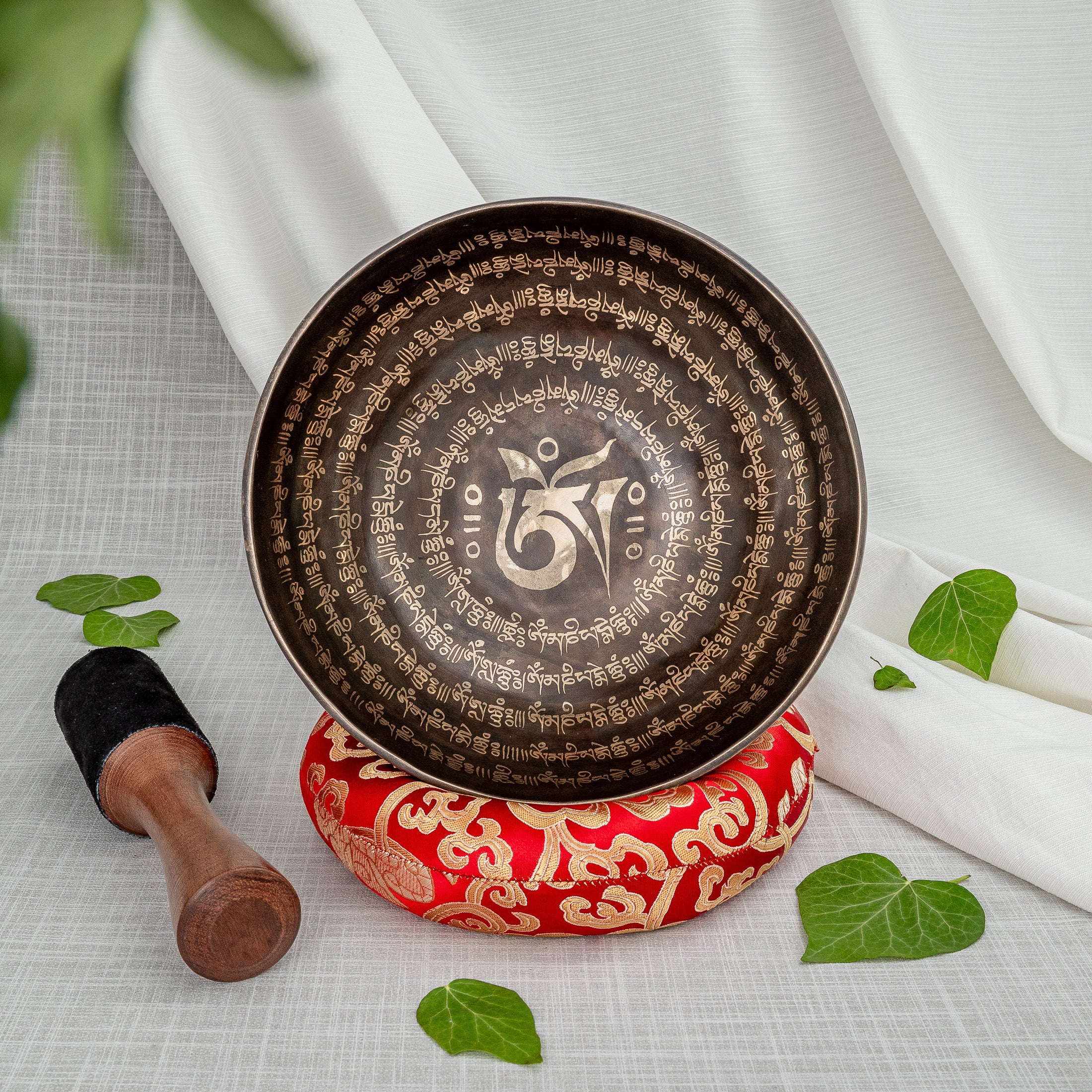 Inner view of Om singing bowl