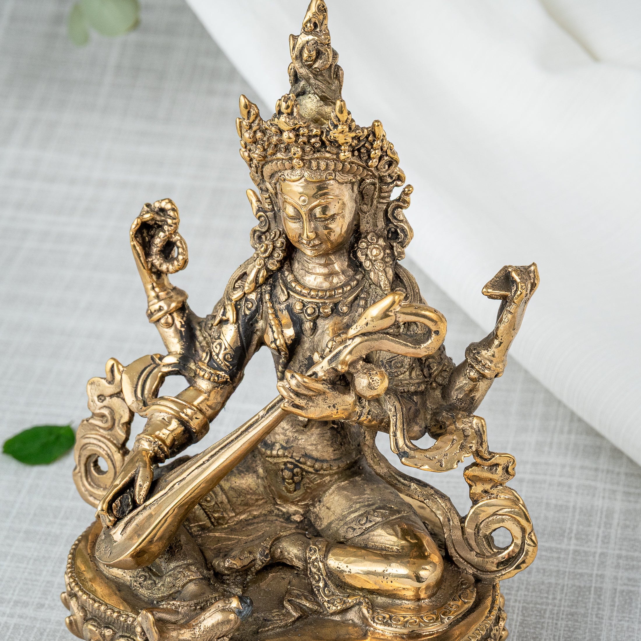 Saraswati Statue Nepali Iconography - Detail